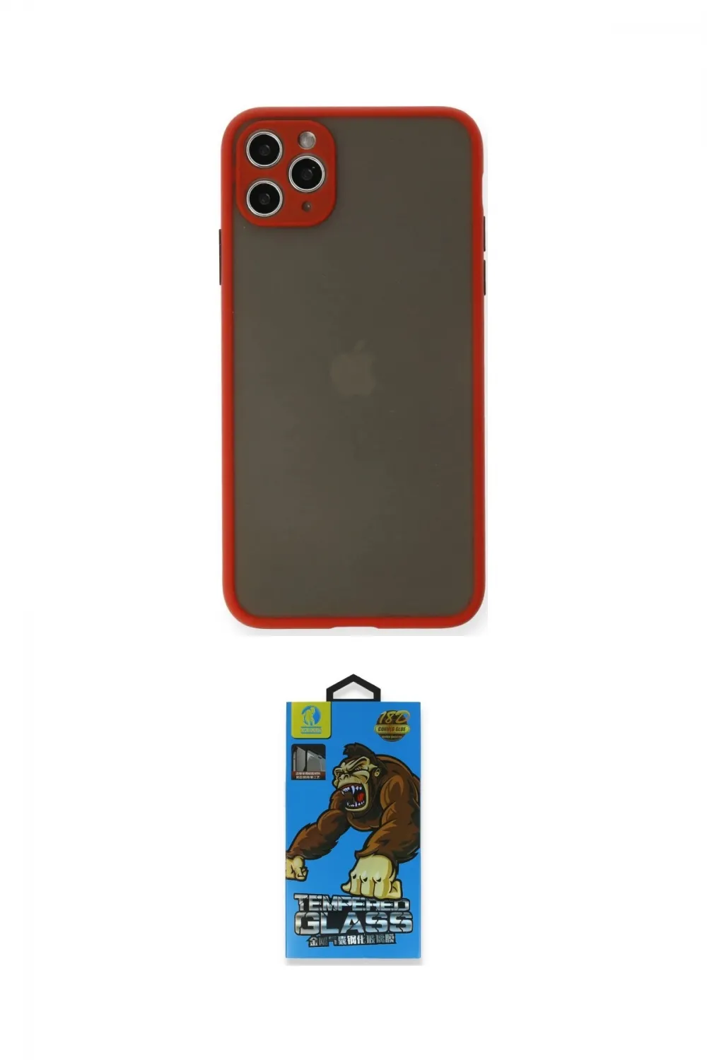 ieg™ iPhone 11 Pro Max Kılıf Ahenk Çizgi Serisi - Siyah 18D Cam Ekran Koruyucu