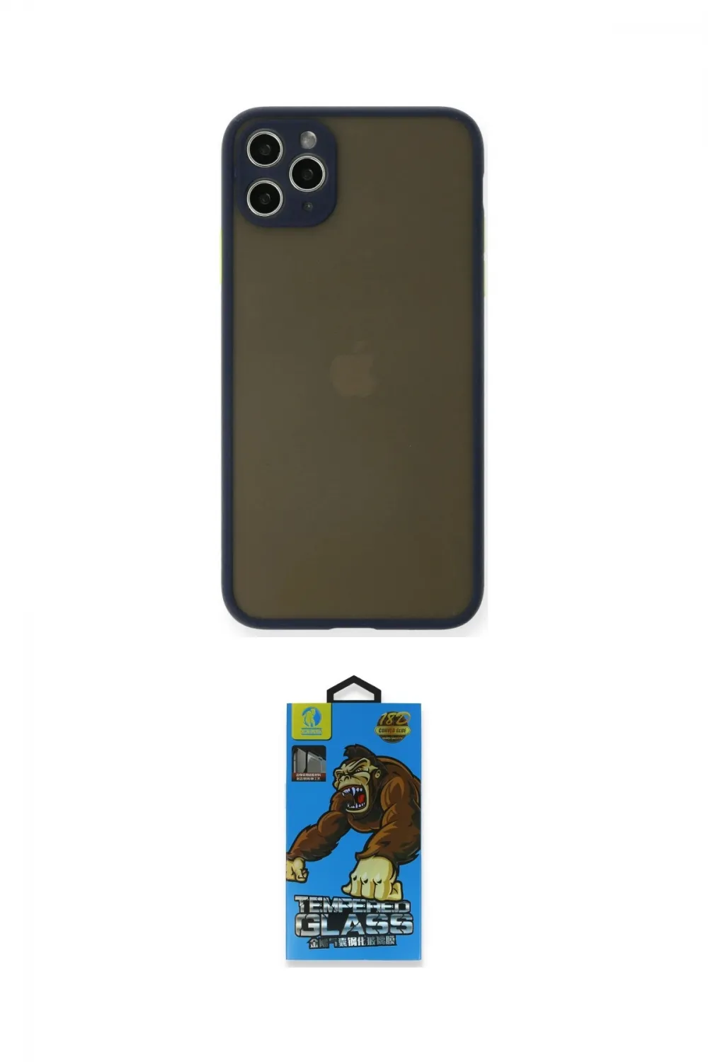 ieg™ iPhone 11 Pro Max Kılıf Ahenk Çizgi Serisi - Siyah 18D Cam Ekran Koruyucu
