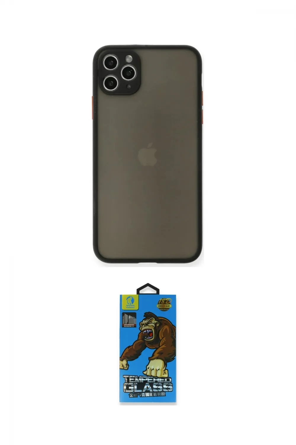 ieg™ iPhone 11 Pro Max Kılıf Ahenk Çizgi Serisi - Siyah 18D Cam Ekran Koruyucu