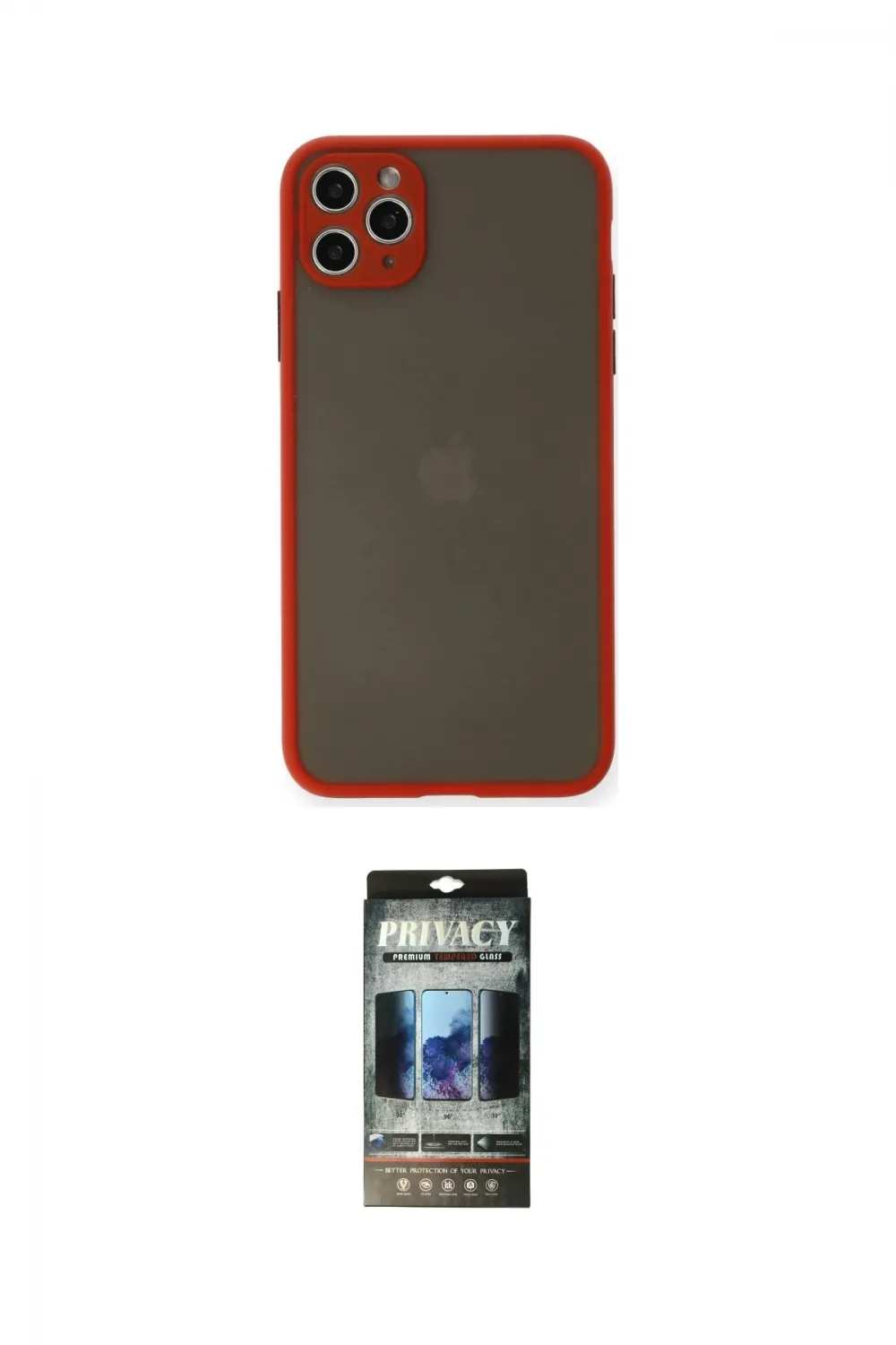 ieg™ iPhone 11 Pro Max Kılıf Ahenk Çizgi Serisi - Siyah 34D Hayalet Izgaralı Cam