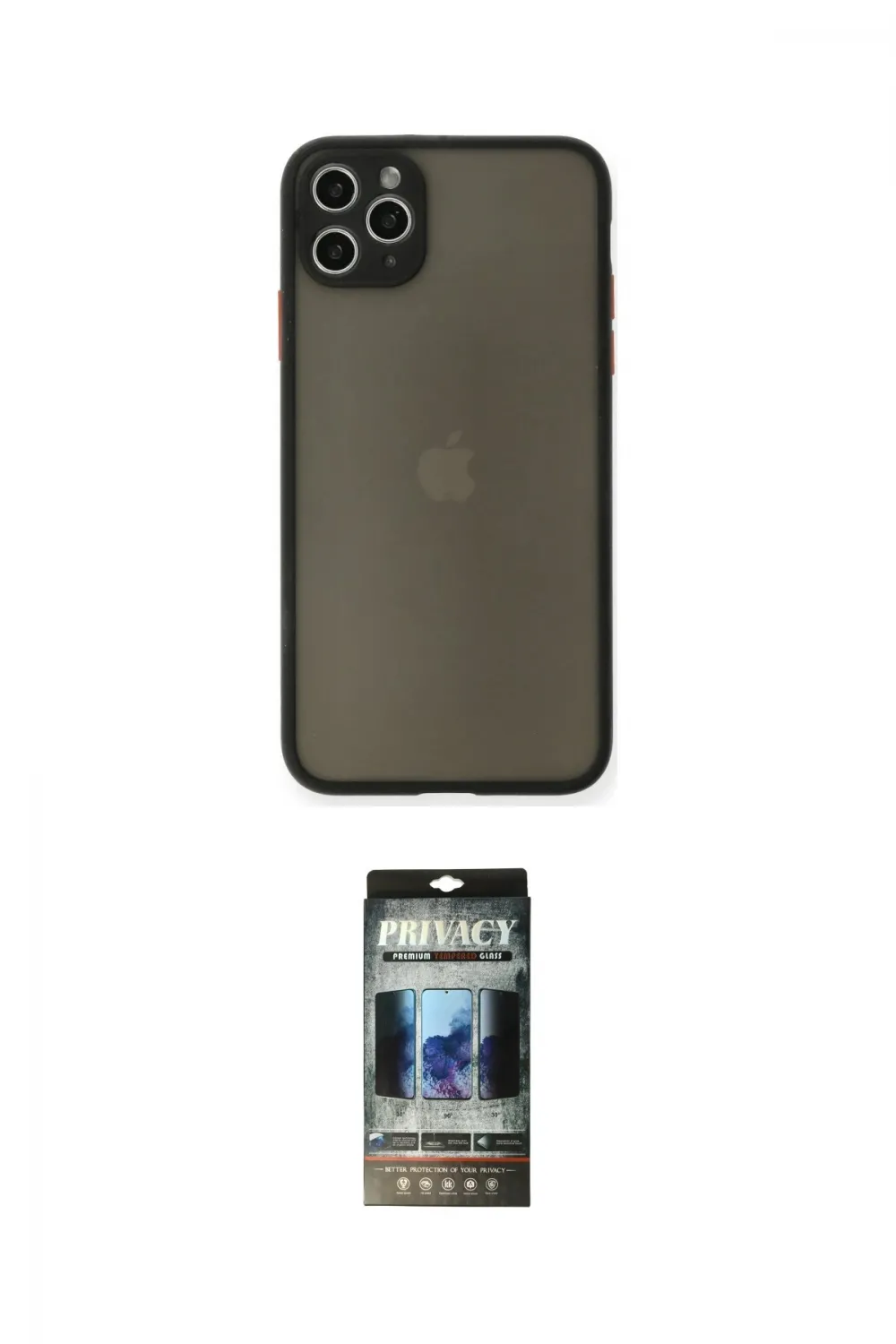 ieg™ iPhone 11 Pro Max Kılıf Ahenk Çizgi Serisi - Siyah 34D Hayalet Izgaralı Cam