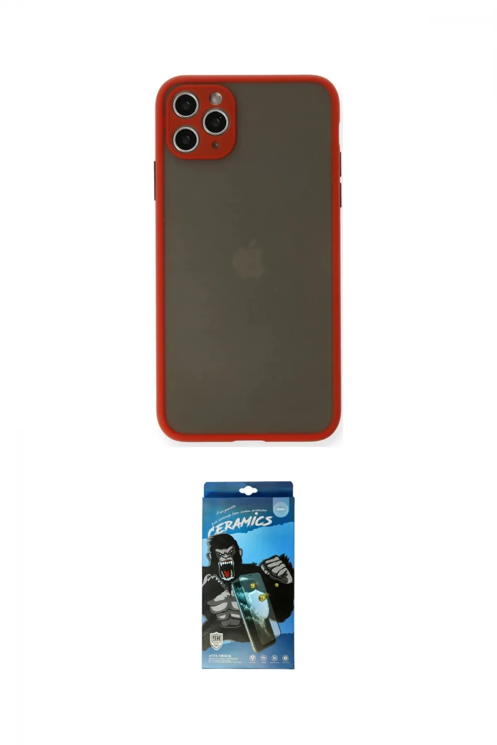 ieg™ iPhone 11 Pro Max Kılıf Ahenk Çizgi Serisi - Siyah 34D Izgaralı Cam