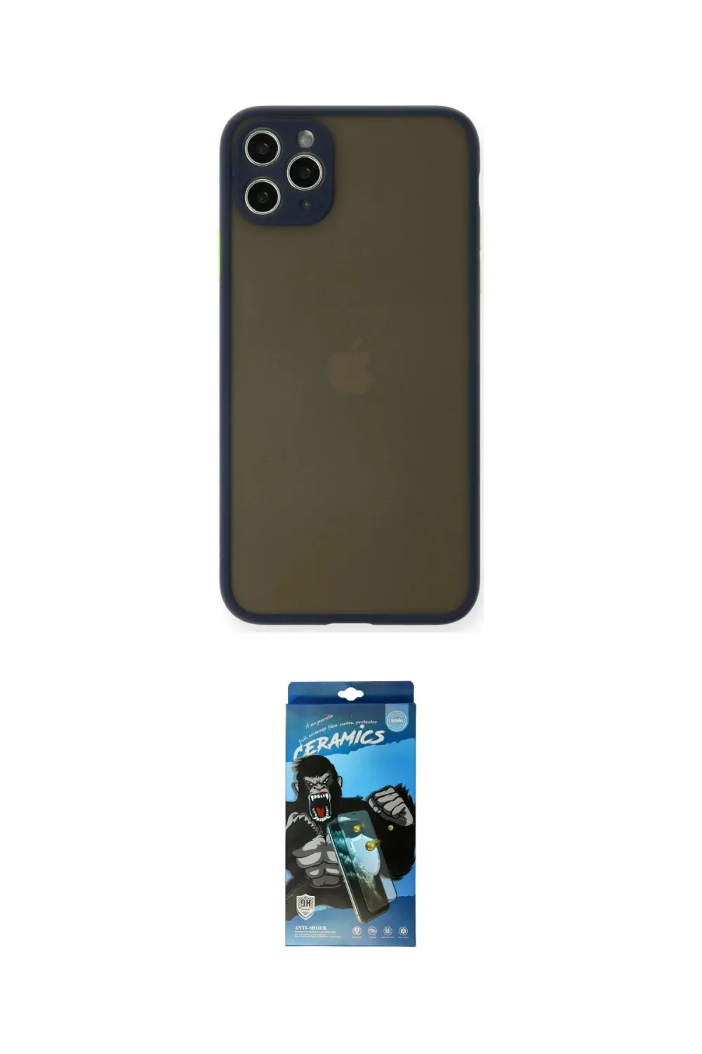 ieg™ iPhone 11 Pro Max Kılıf Ahenk Çizgi Serisi - Siyah 34D Izgaralı Cam