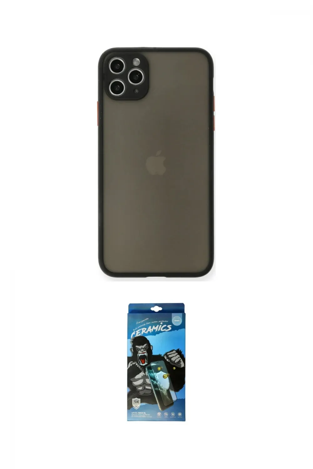ieg™ iPhone 11 Pro Max Kılıf Ahenk Çizgi Serisi - Siyah 34D Izgaralı Cam
