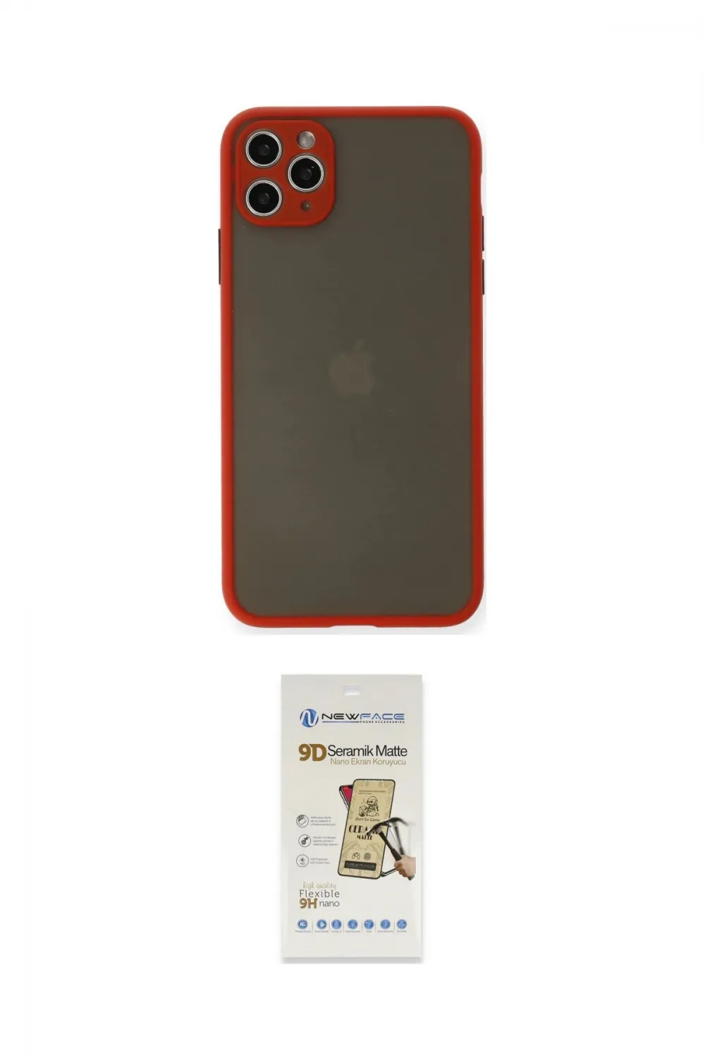 ieg™ iPhone 11 Pro Max Kılıf Ahenk Çizgi Serisi - Siyah Mat Seramik Nano Ekran Koruyucu