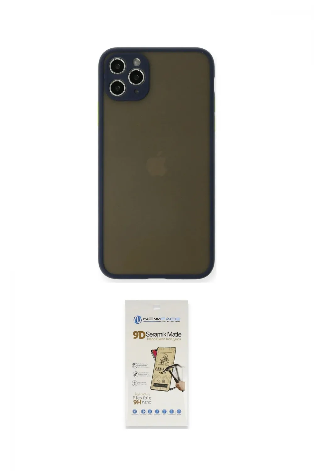 ieg™ iPhone 11 Pro Max Kılıf Ahenk Çizgi Serisi - Siyah Mat Seramik Nano Ekran Koruyucu