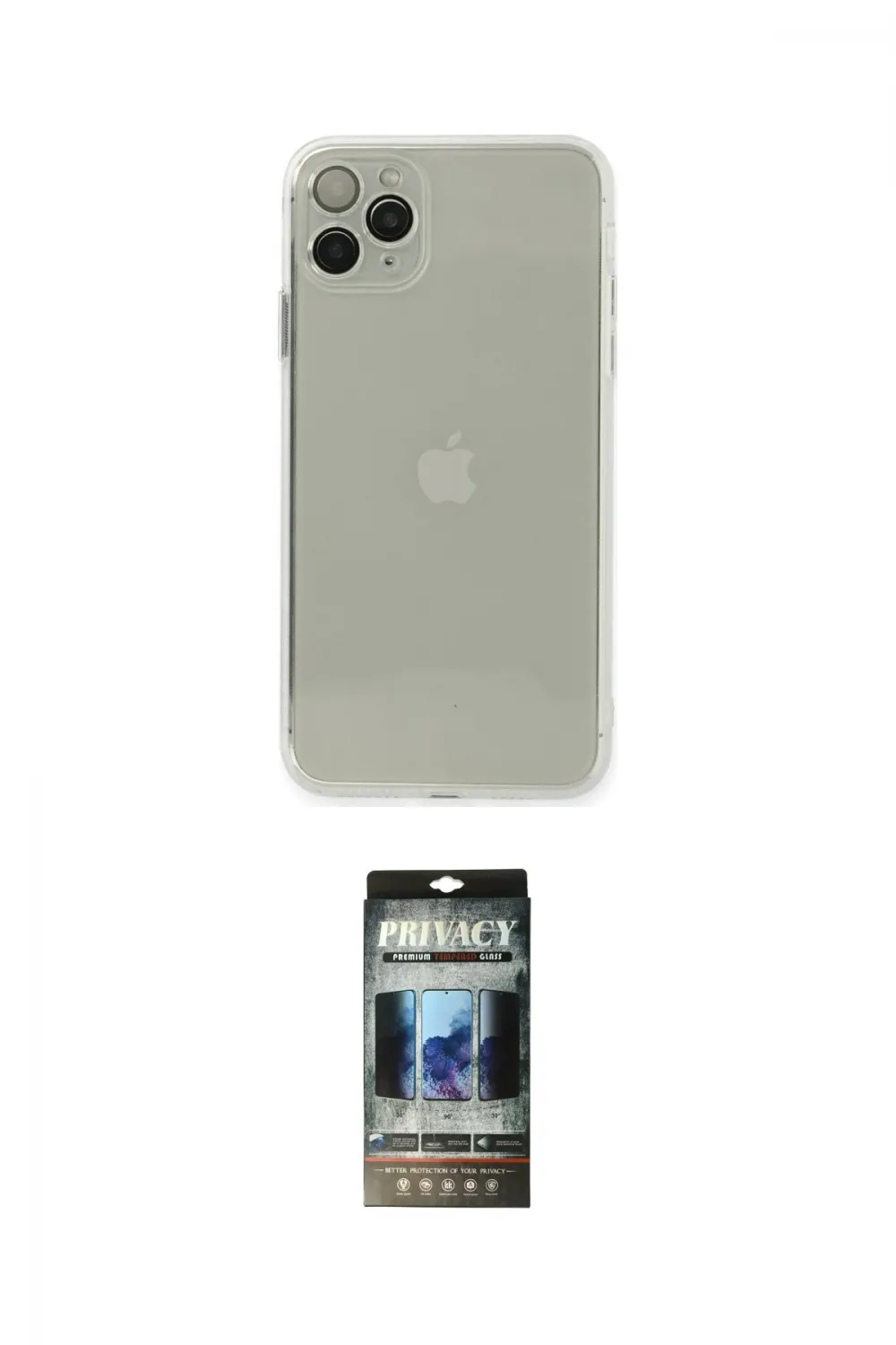 ieg™ iPhone 11 Pro Max Kılıf Ahenk Doku - Siyah 34D Hayalet Izgaralı Cam