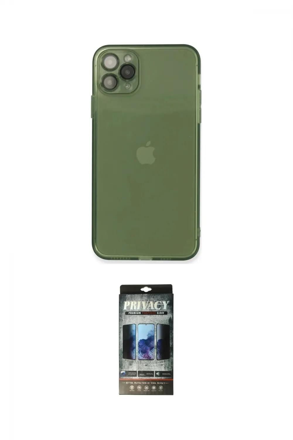 ieg™ iPhone 11 Pro Max Kılıf Ahenk Doku - Siyah 34D Hayalet Izgaralı Cam