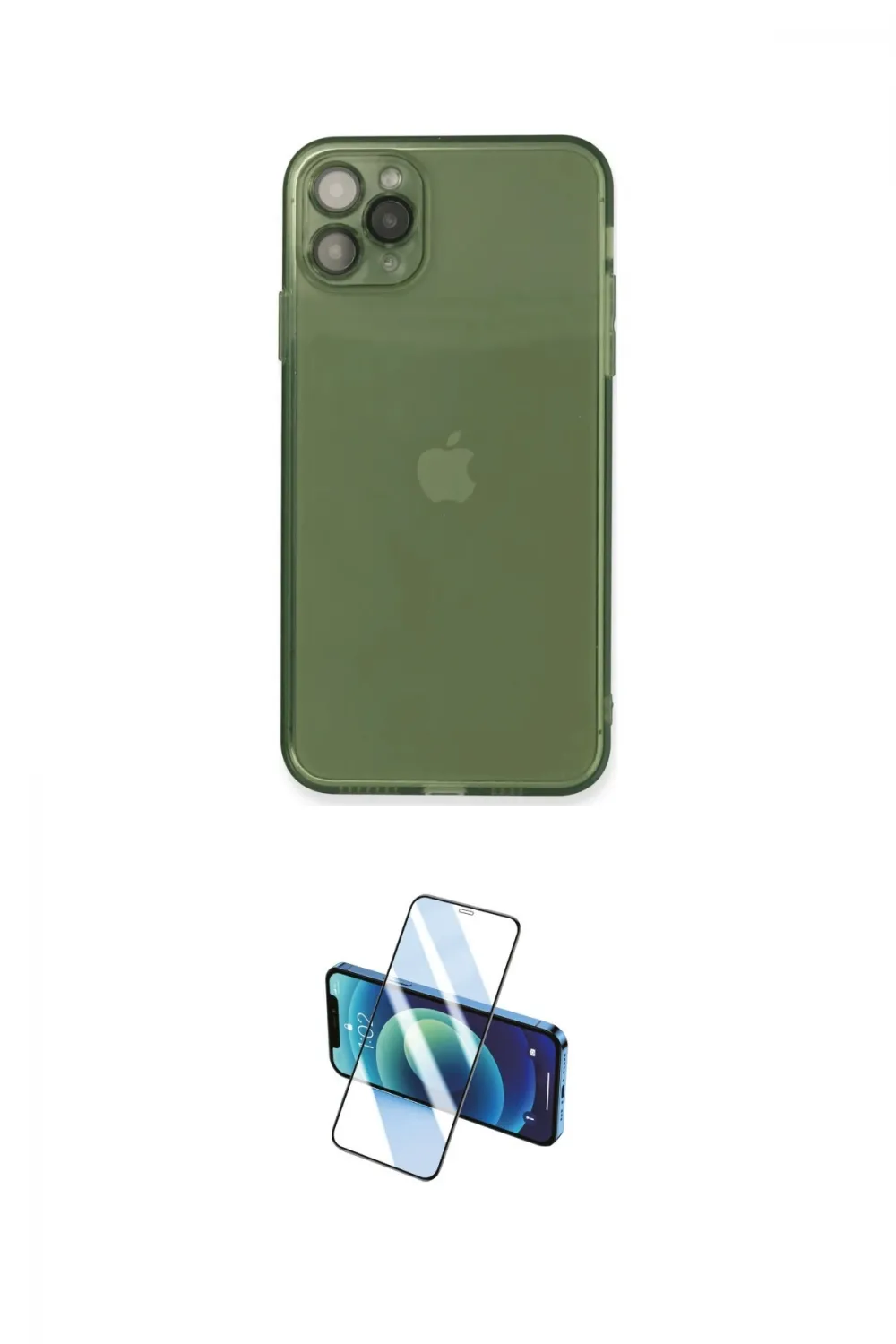 ieg™ iPhone 11 Pro Max Kılıf Ahenk Doku - Siyah 3D Antistatik Cam Ekran Koruyucu