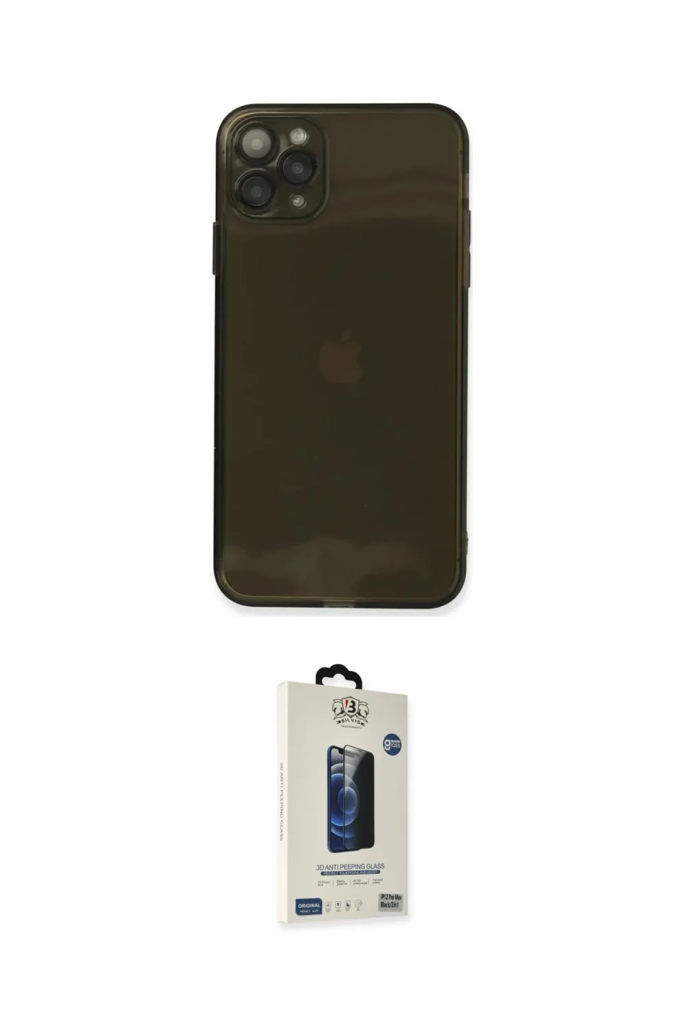 ieg™ iPhone 11 Pro Max Kılıf Ahenk Doku - Siyah Bilvis Hayalet Cam Ekran Koruyucu