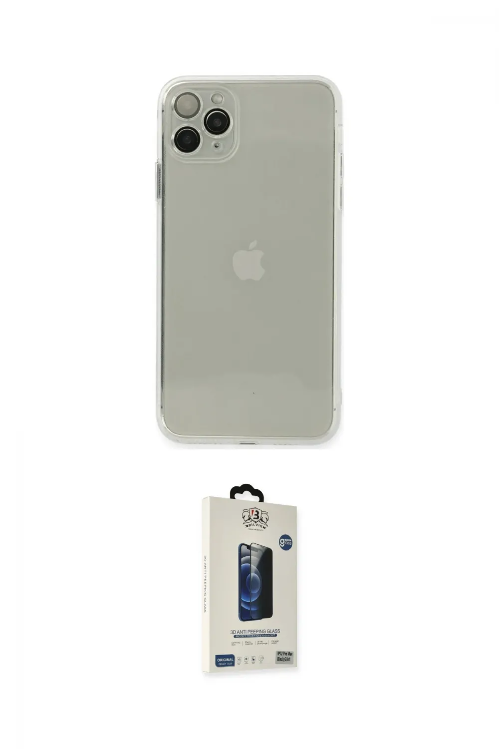 ieg™ iPhone 11 Pro Max Kılıf Ahenk Doku - Siyah Bilvis Hayalet Cam Ekran Koruyucu