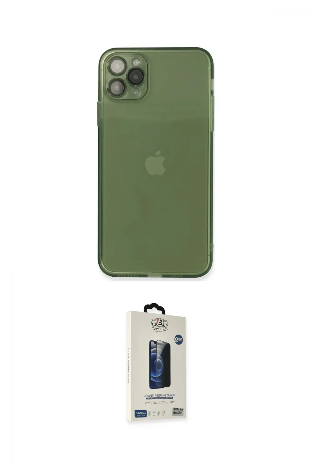 ieg™ iPhone 11 Pro Max Kılıf Ahenk Doku - Siyah Bilvis Hayalet Cam Ekran Koruyucu