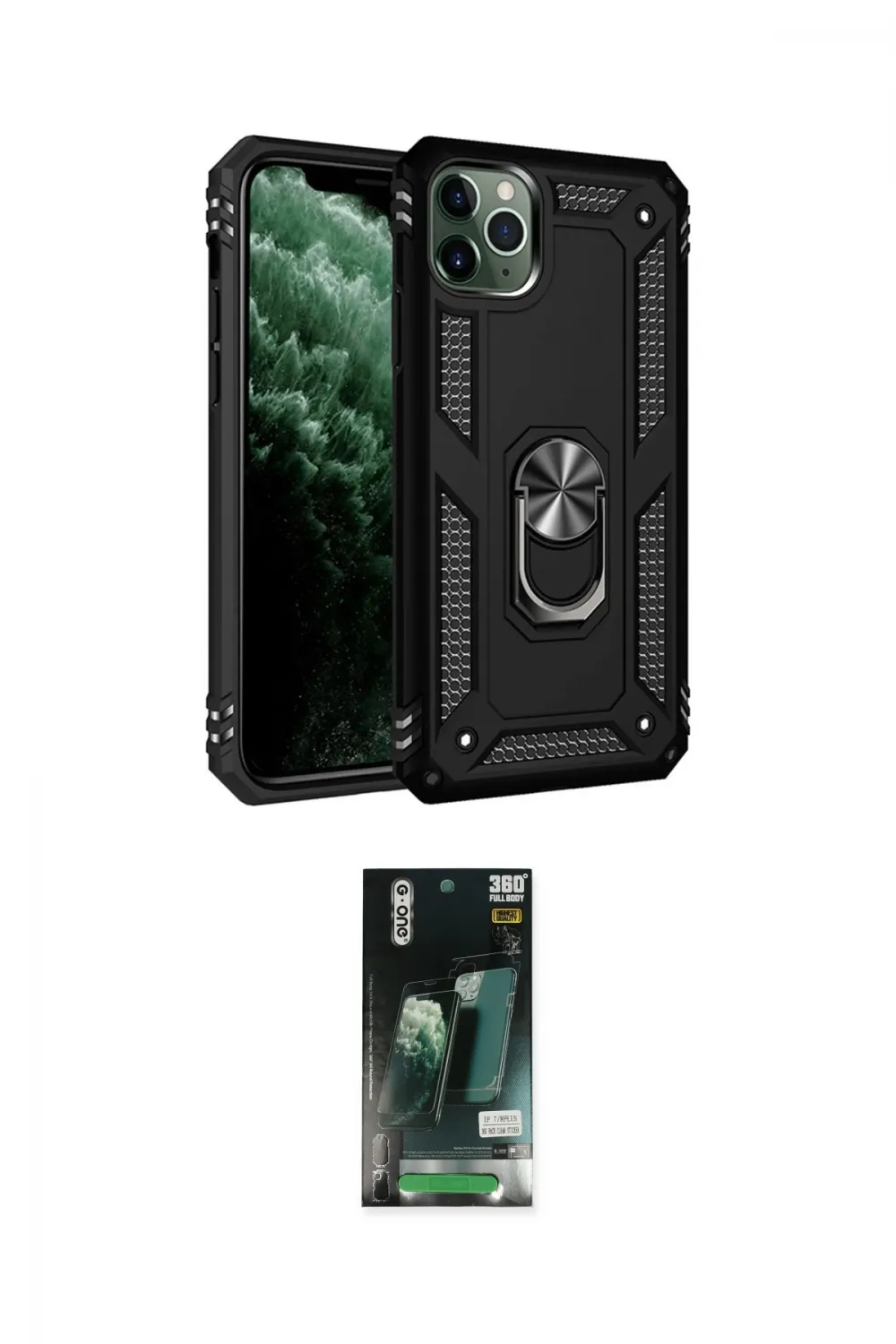 ieg™ iPhone 11 Pro Max Kılıf Ahenk Klasik Koleksiyonu - Siyah 360 Mat Full Body Arka Koruyucu