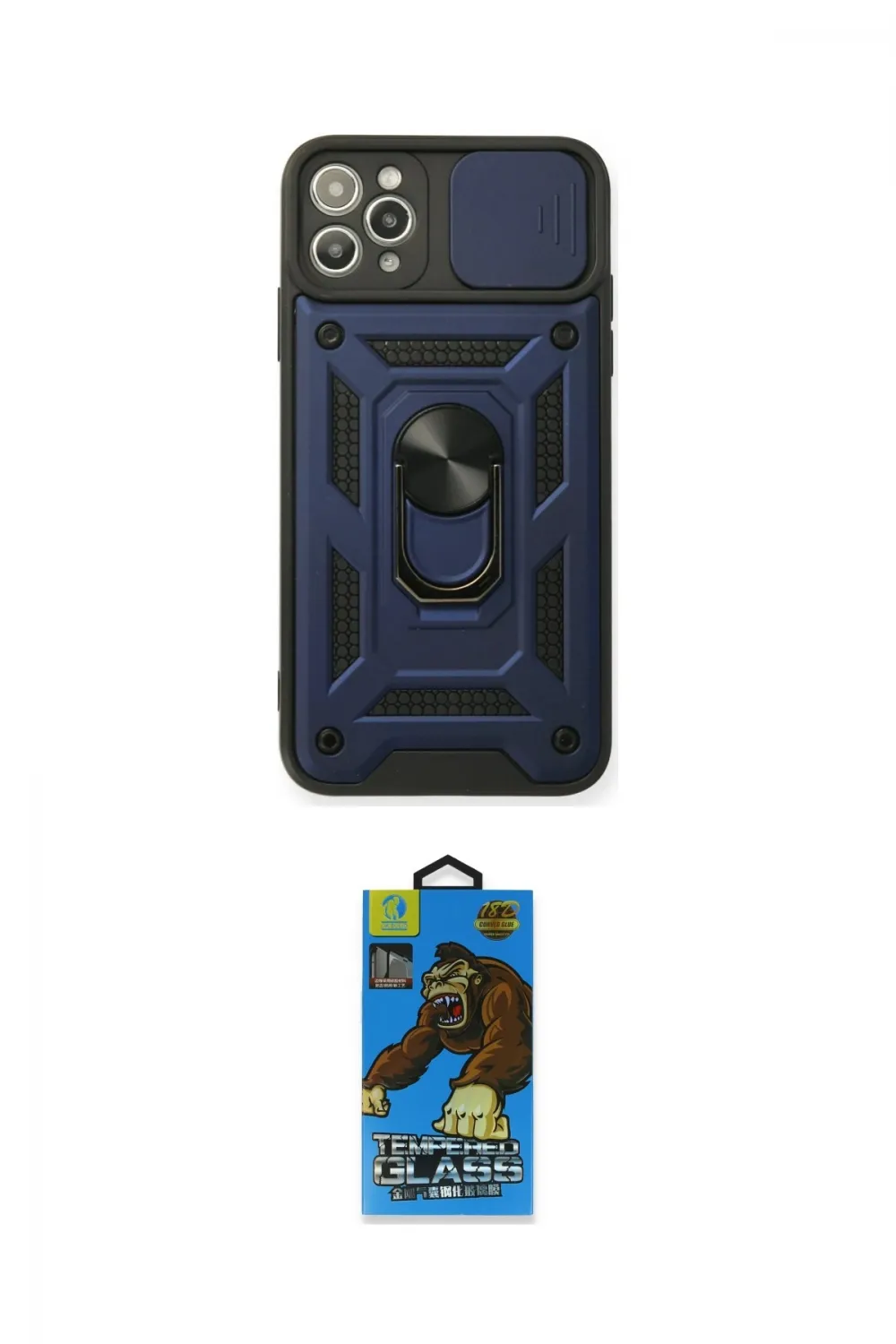 ieg™ iPhone 11 Pro Max Kılıf Ahenk Klasik - Siyah 18D Cam Ekran Koruyucu