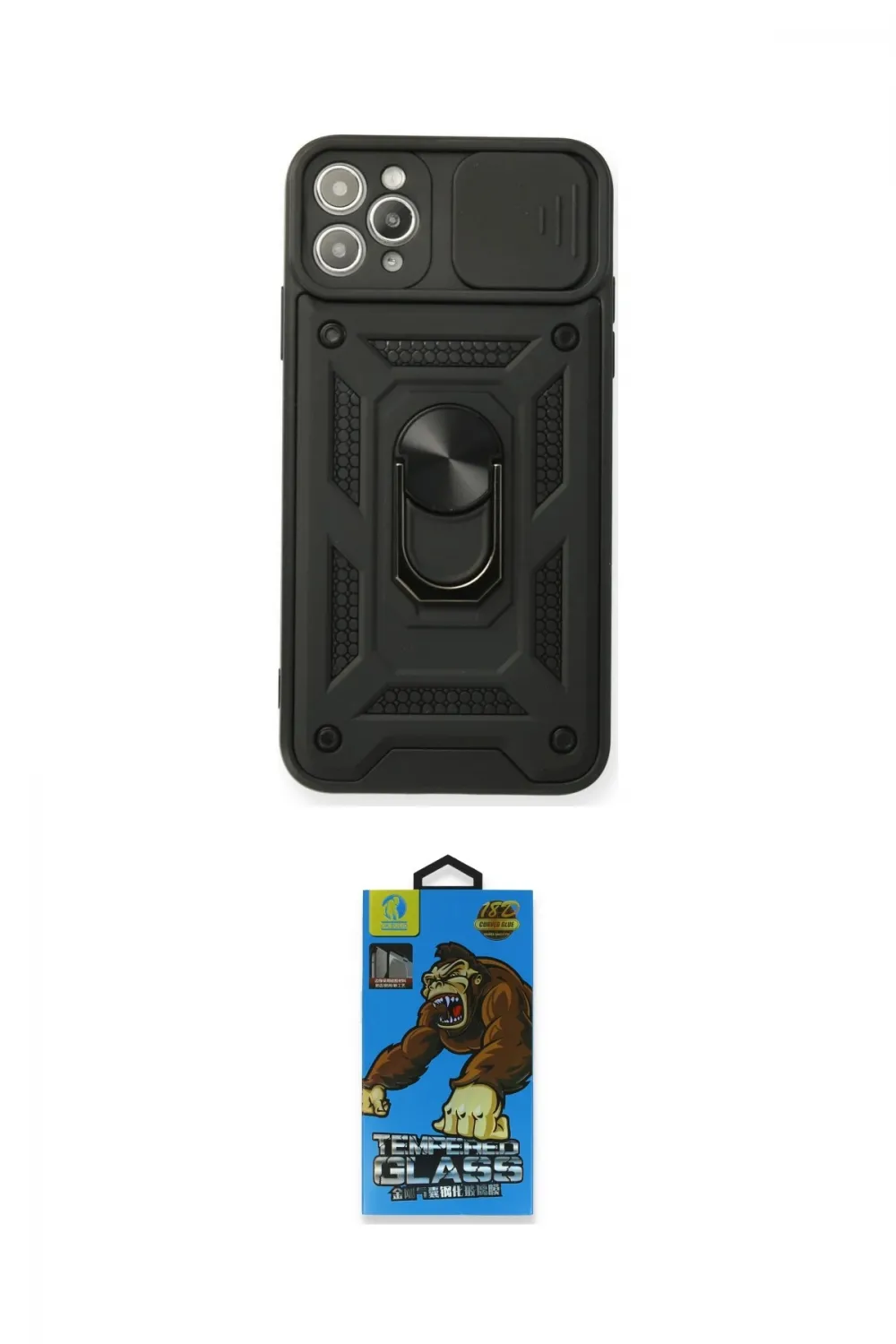 ieg™ iPhone 11 Pro Max Kılıf Ahenk Klasik - Siyah 18D Cam Ekran Koruyucu