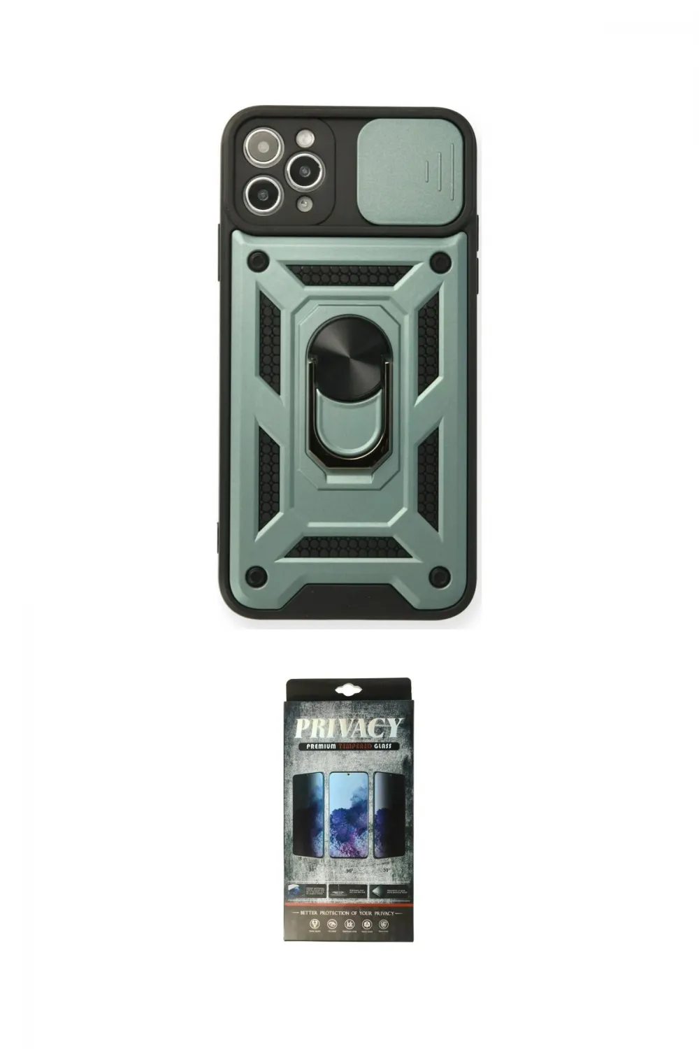 ieg™ iPhone 11 Pro Max Kılıf Ahenk Klasik - Siyah 34D Hayalet Izgaralı Cam
