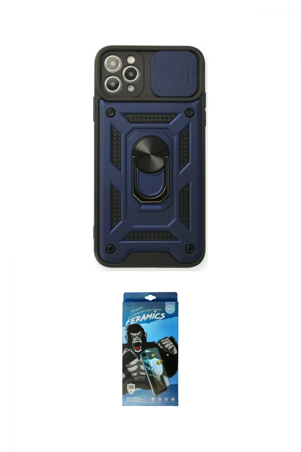 ieg™ iPhone 11 Pro Max Kılıf Ahenk Klasik - Siyah 34D Izgaralı Cam