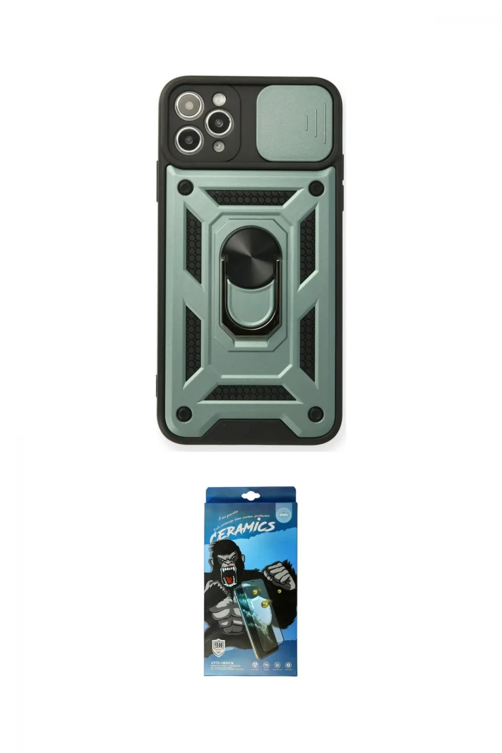 ieg™ iPhone 11 Pro Max Kılıf Ahenk Klasik - Siyah 34D Izgaralı Cam