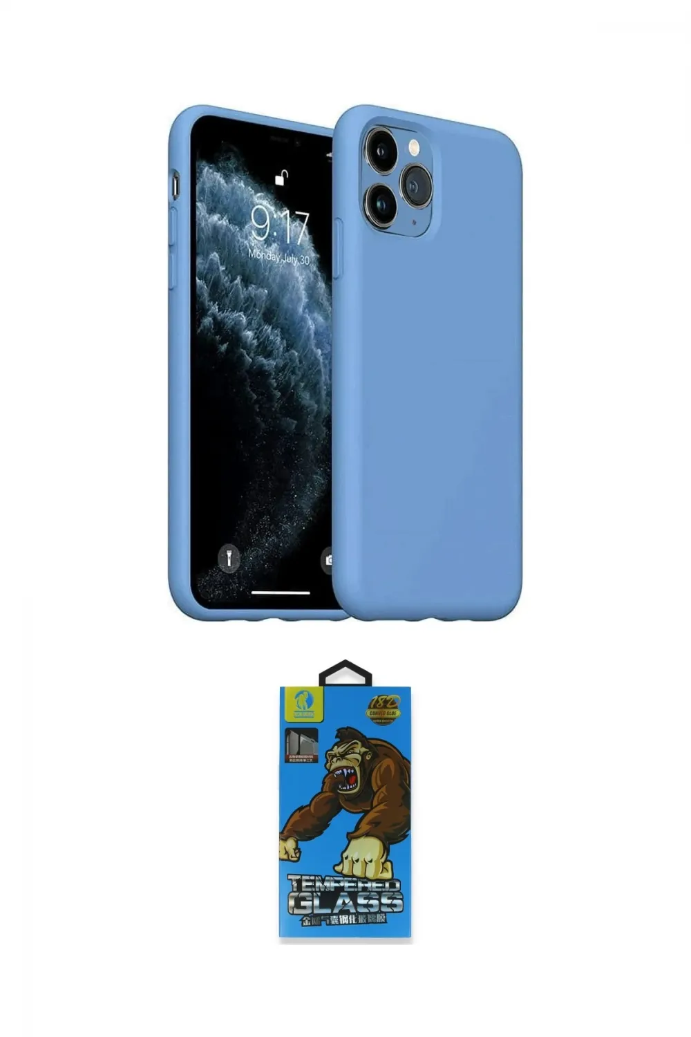 ieg™ iPhone 11 Pro Max Kılıf Ahenk Serisi - Siyah 18D Cam Ekran Koruyucu