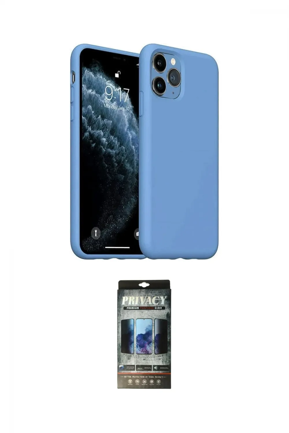 ieg™ iPhone 11 Pro Max Kılıf Ahenk Serisi - Siyah 34D Hayalet Izgaralı Cam