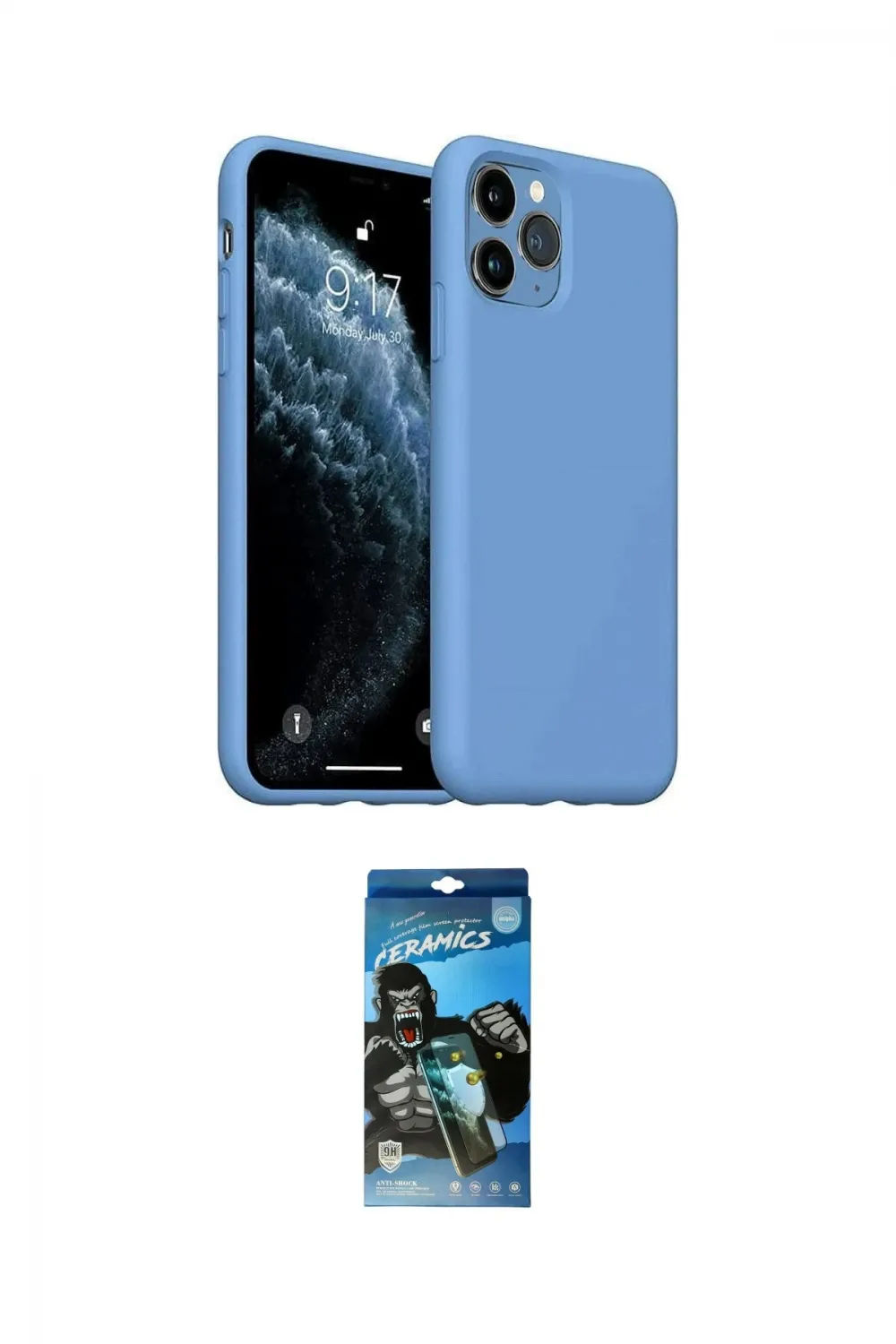ieg™ iPhone 11 Pro Max Kılıf Ahenk Serisi - Siyah 34D Izgaralı Cam