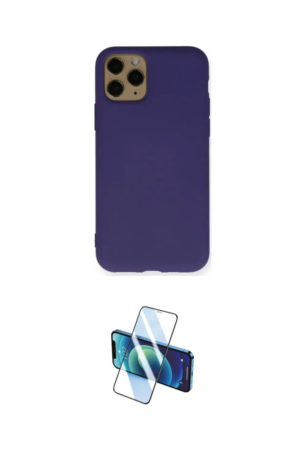 ieg™ iPhone 11 Pro Max Kılıf Ahenk Serisi - Siyah 3D Antistatik Cam Ekran Koruyucu