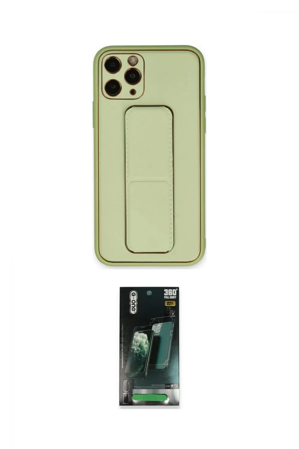ieg™ iPhone 11 Pro Max Kılıf Akış Doku - Şeffaf 360 Full Body Arka Koruyucu