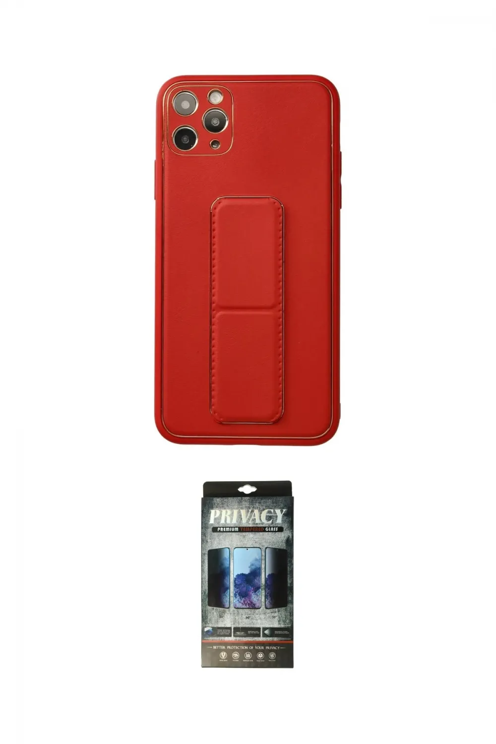 ieg™ iPhone 11 Pro Max Kılıf Akış Doku - Siyah 34D Hayalet Izgaralı Cam