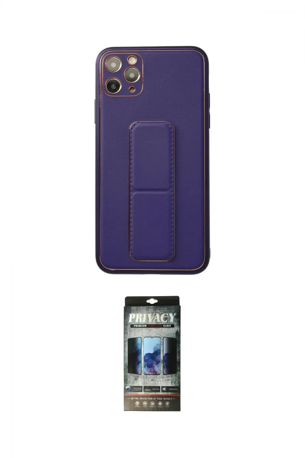 ieg™ iPhone 11 Pro Max Kılıf Akış Doku - Siyah 34D Hayalet Izgaralı Cam
