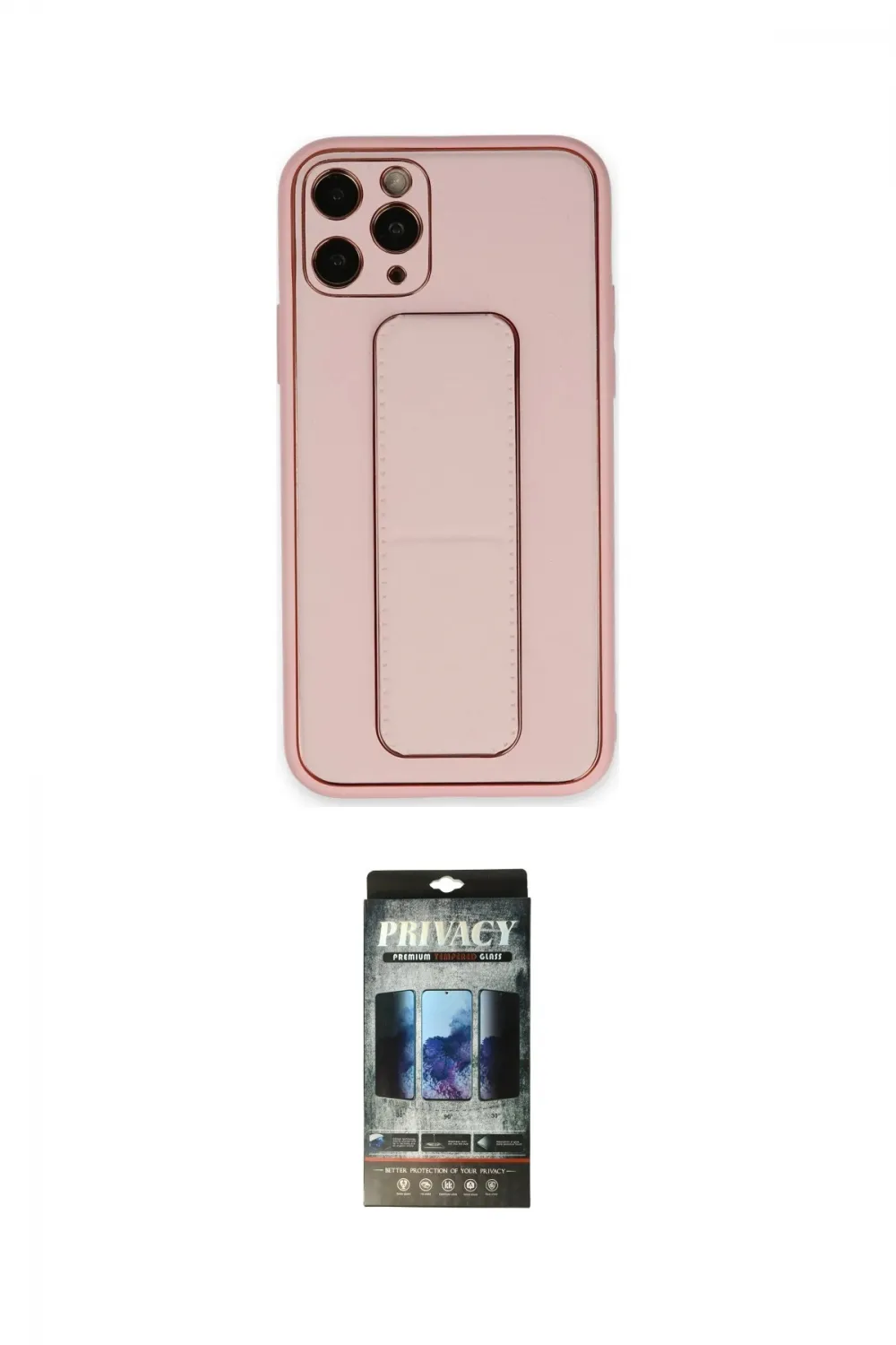 ieg™ iPhone 11 Pro Max Kılıf Akış Doku - Siyah 34D Hayalet Izgaralı Cam
