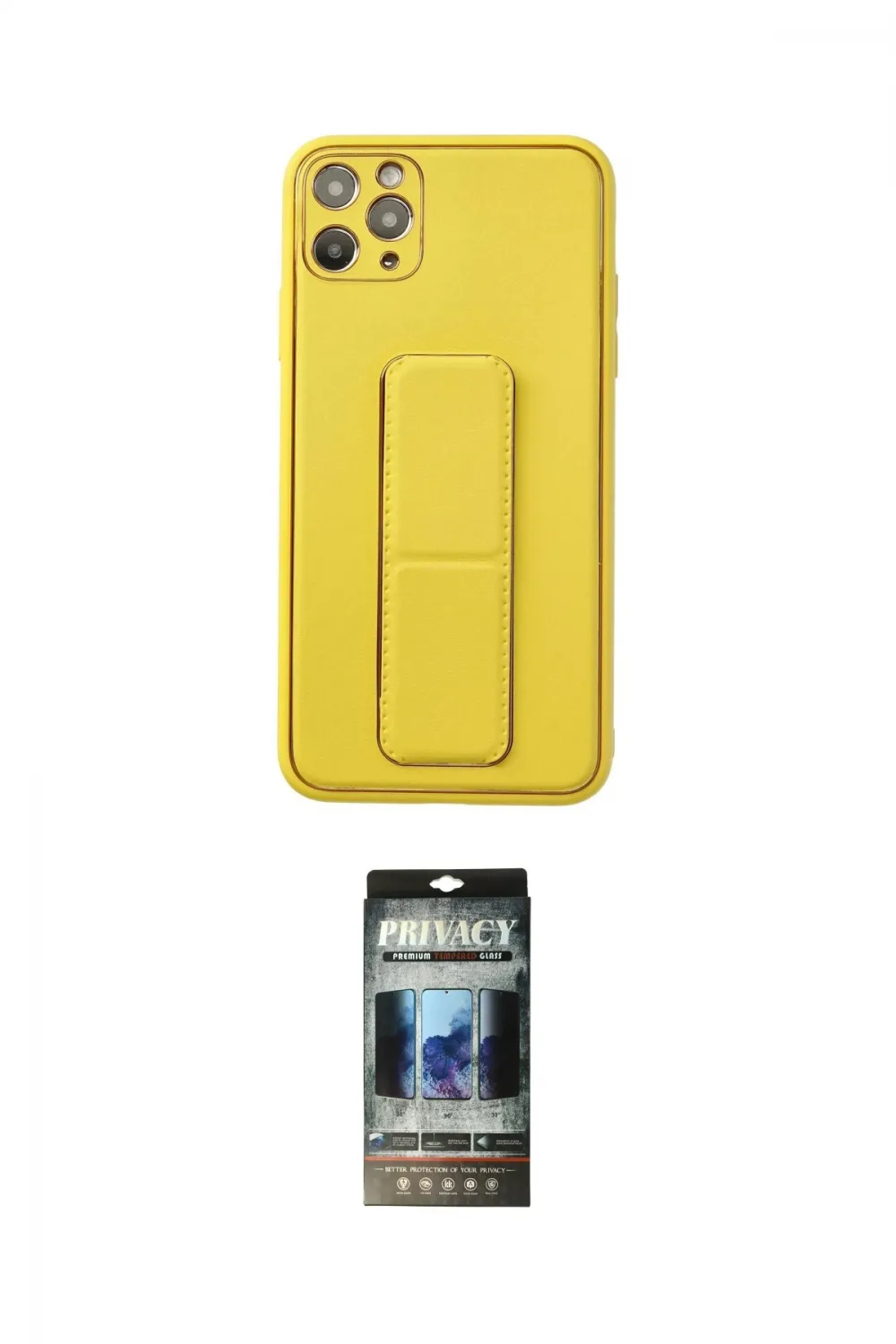 ieg™ iPhone 11 Pro Max Kılıf Akış Doku - Siyah 34D Hayalet Izgaralı Cam