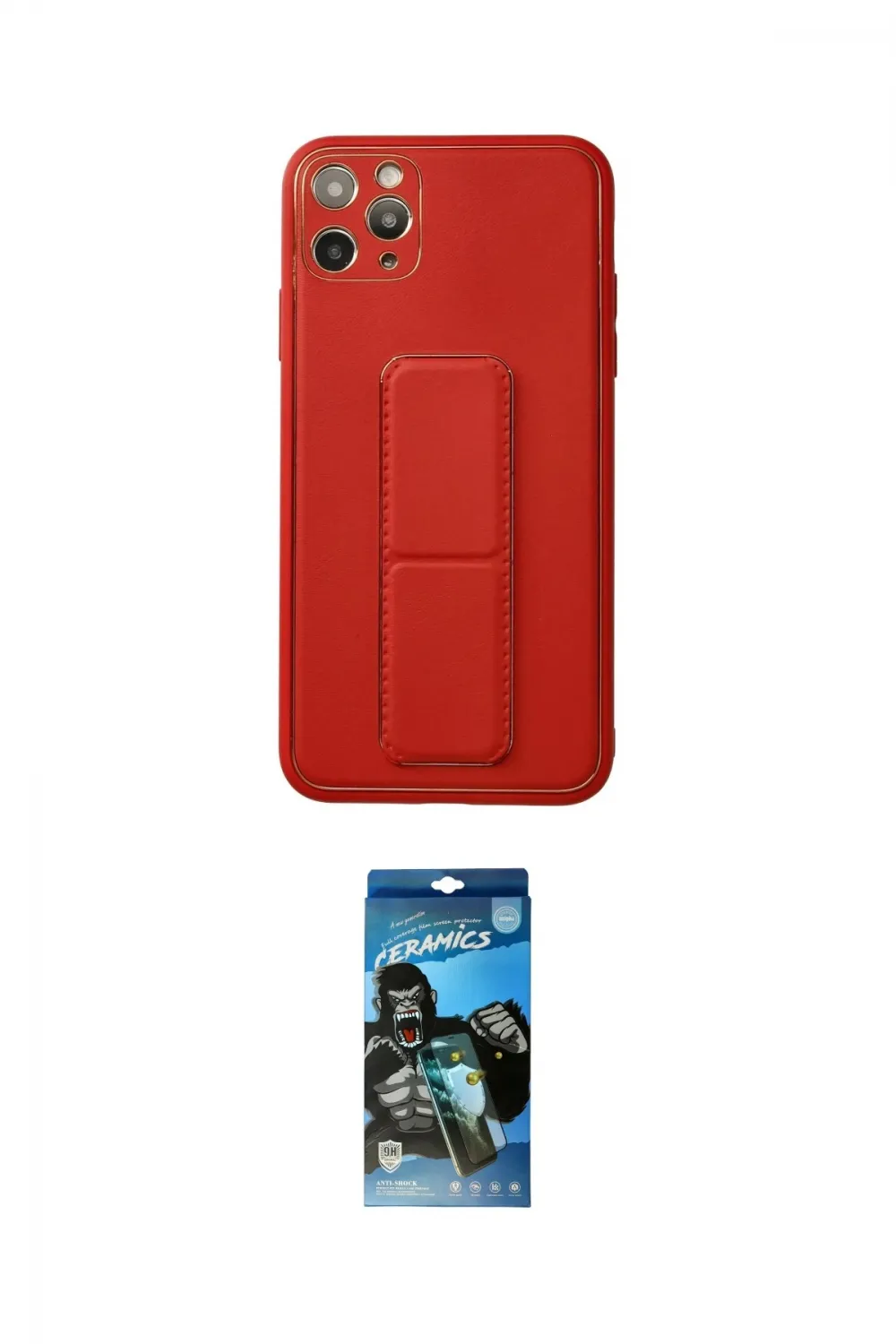ieg™ iPhone 11 Pro Max Kılıf Akış Doku - Siyah 34D Izgaralı Cam