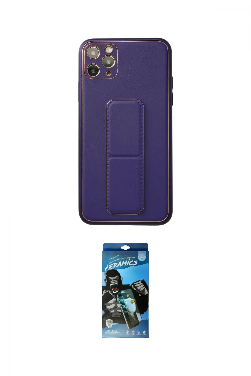 ieg™ iPhone 11 Pro Max Kılıf Akış Doku - Siyah 34D Izgaralı Cam