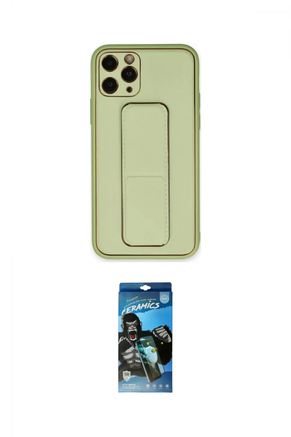 ieg™ iPhone 11 Pro Max Kılıf Akış Doku - Siyah 34D Izgaralı Cam