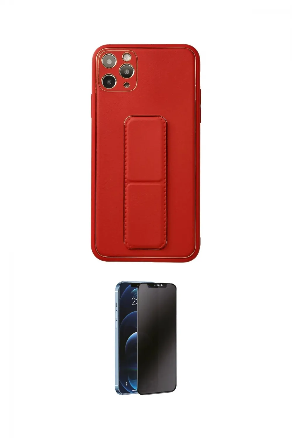 ieg™ iPhone 11 Pro Max Kılıf Akış Doku - Siyah 3D Antistatik Hayalet Cam Ekran Koruyucu