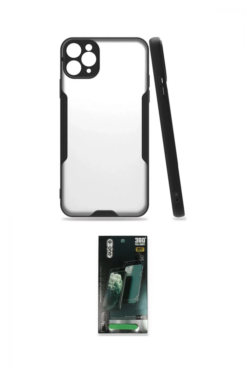 ieg™ iPhone 11 Pro Max Kılıf Atlas Asil Serisi - Şeffaf 360 Full Body Arka Koruyucu