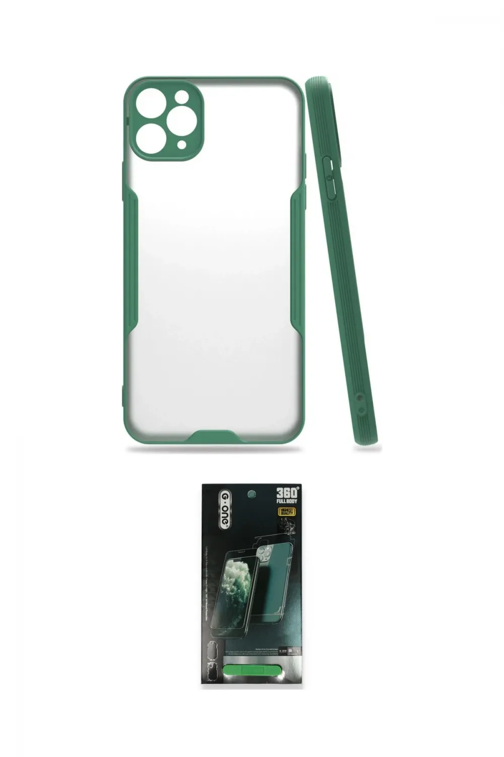 ieg™ iPhone 11 Pro Max Kılıf Atlas Asil Serisi - Şeffaf 360 Full Body Arka Koruyucu