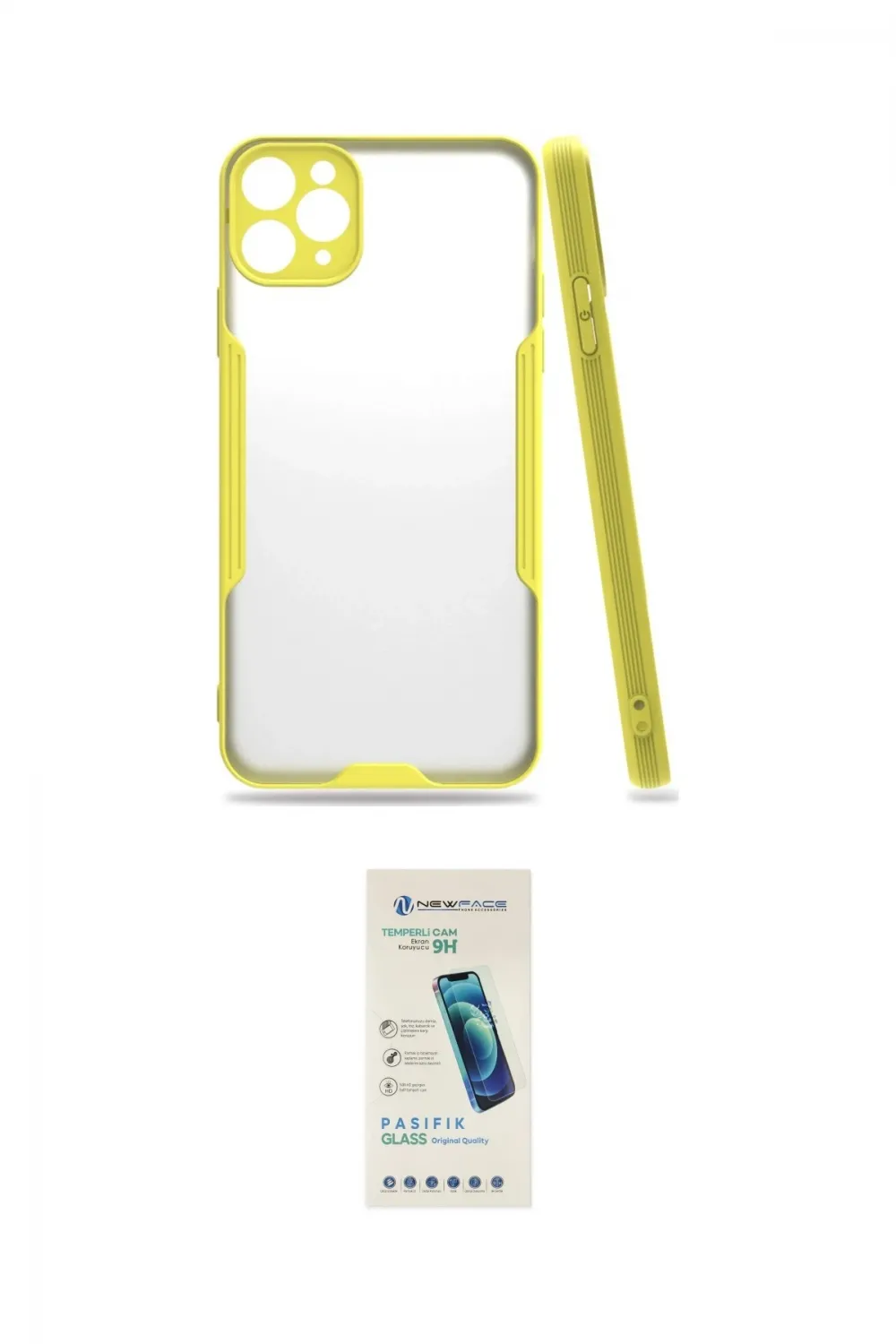 ieg™ iPhone 11 Pro Max Kılıf Atlas Asil Serisi - Şeffaf Pasifik Cam Ekran Koruyucu