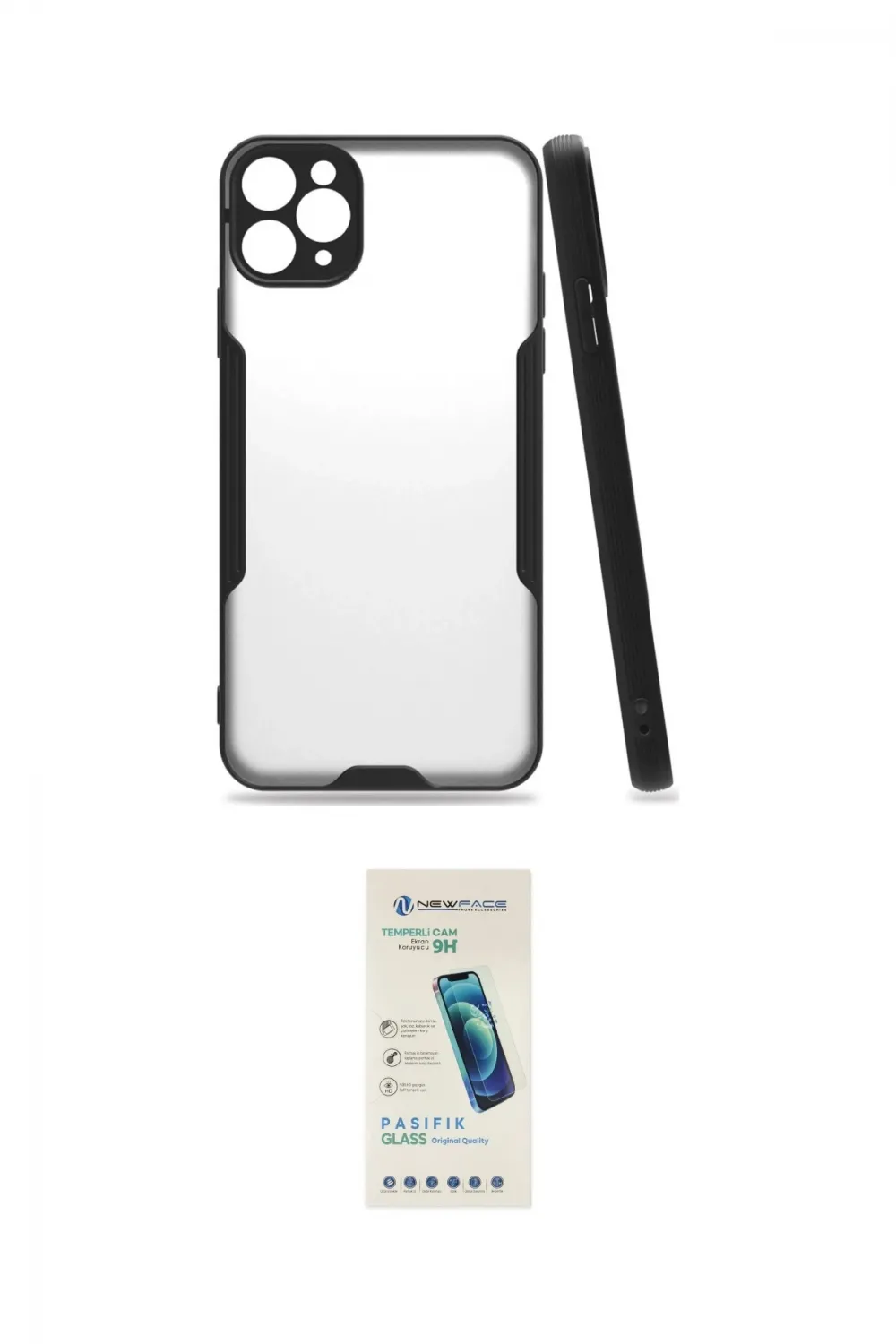ieg™ iPhone 11 Pro Max Kılıf Atlas Asil Serisi - Şeffaf Pasifik Cam Ekran Koruyucu