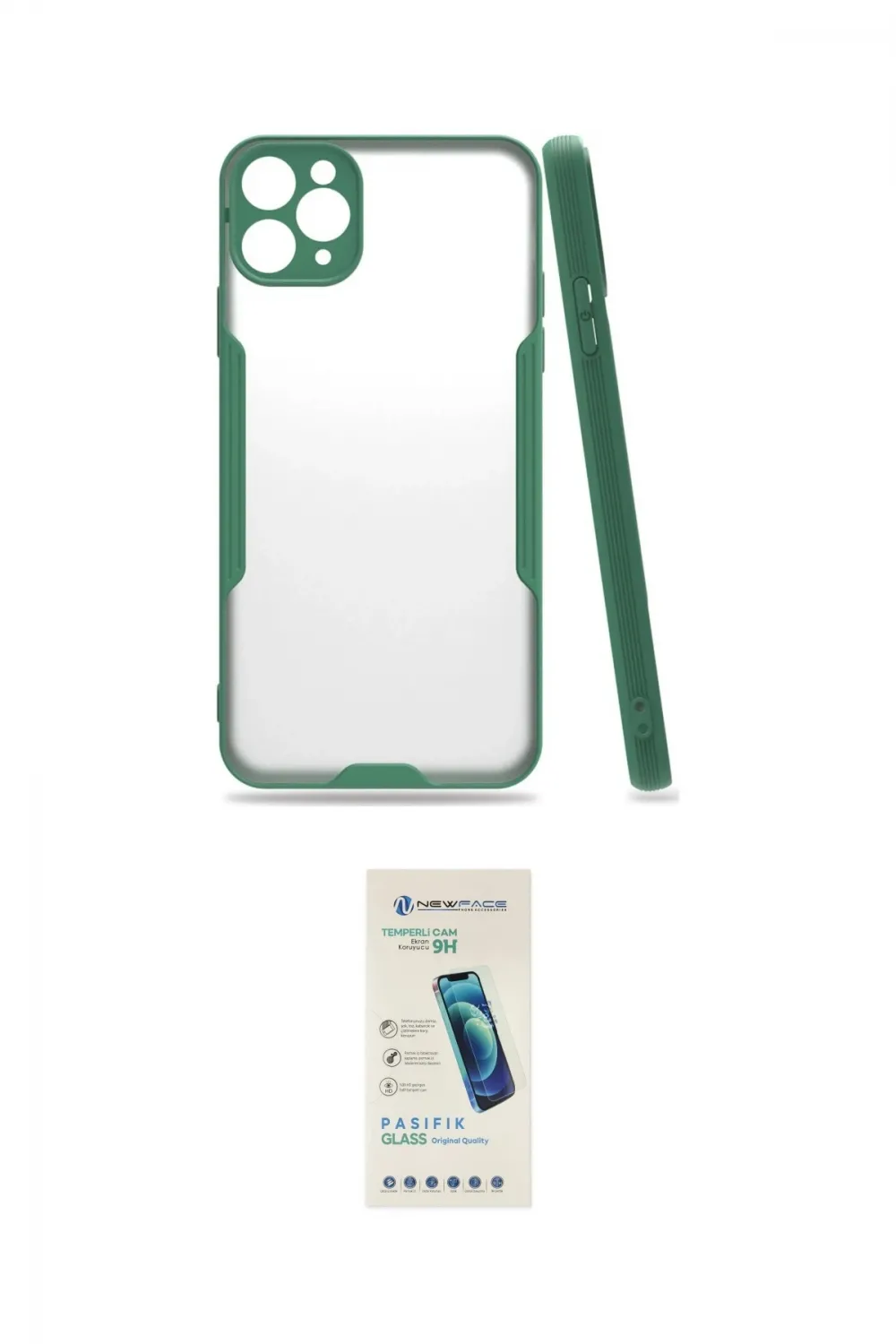 ieg™ iPhone 11 Pro Max Kılıf Atlas Asil Serisi - Şeffaf Pasifik Cam Ekran Koruyucu