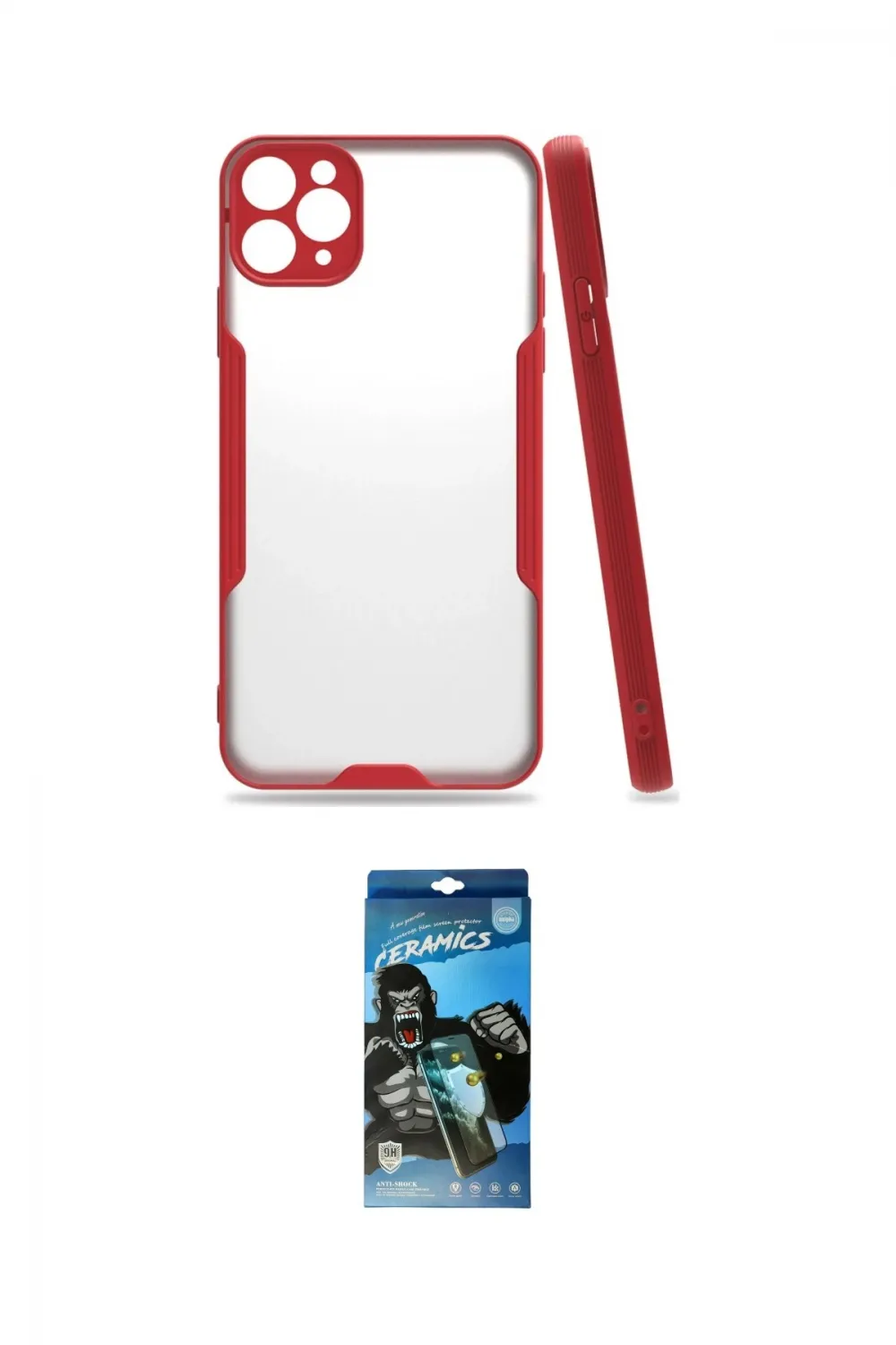 ieg™ iPhone 11 Pro Max Kılıf Atlas Asil Serisi - Siyah 34D Izgaralı Cam