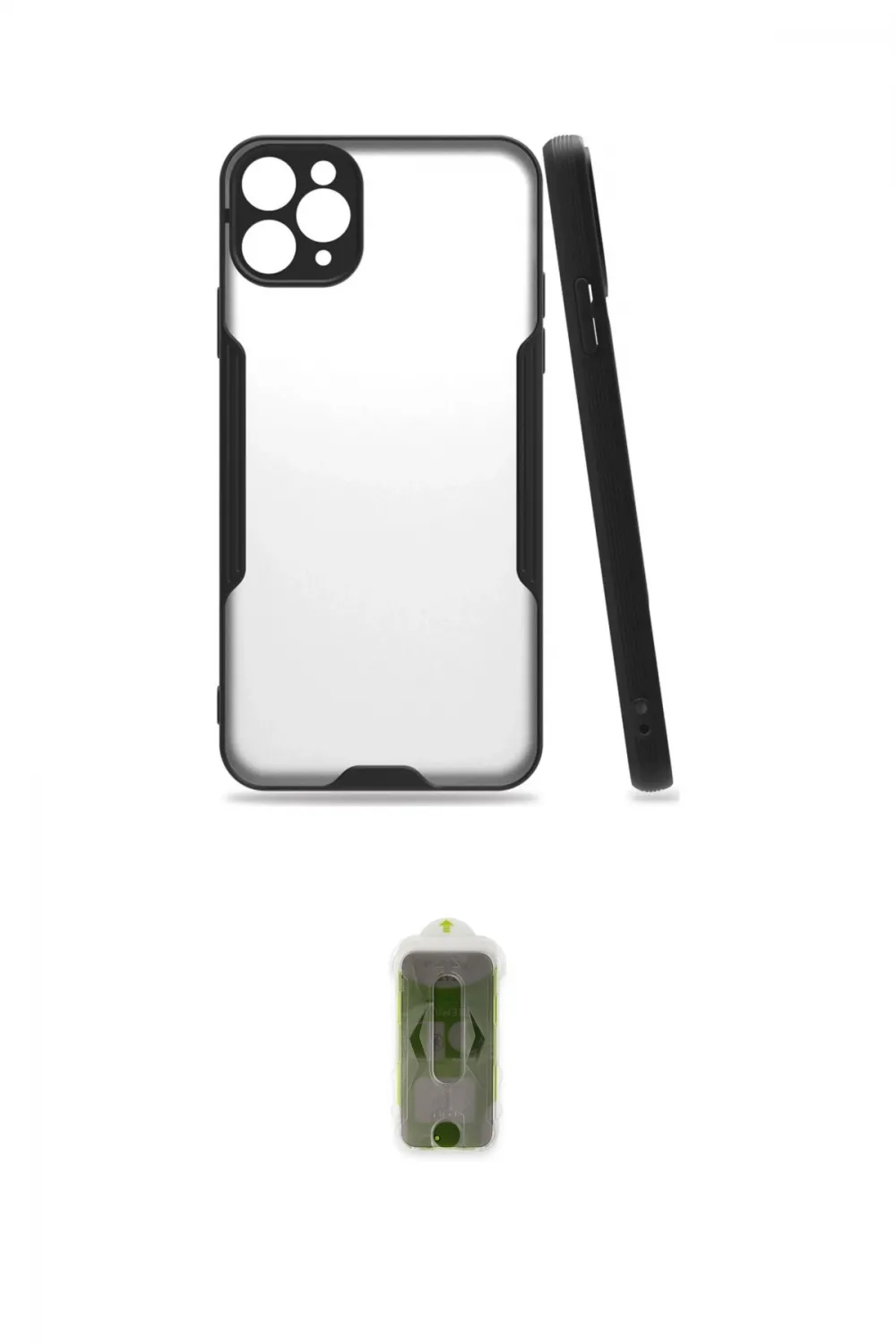 ieg™ iPhone 11 Pro Max Kılıf Atlas Asil Serisi - Siyah Joko Magic 5D Hayalet Cam