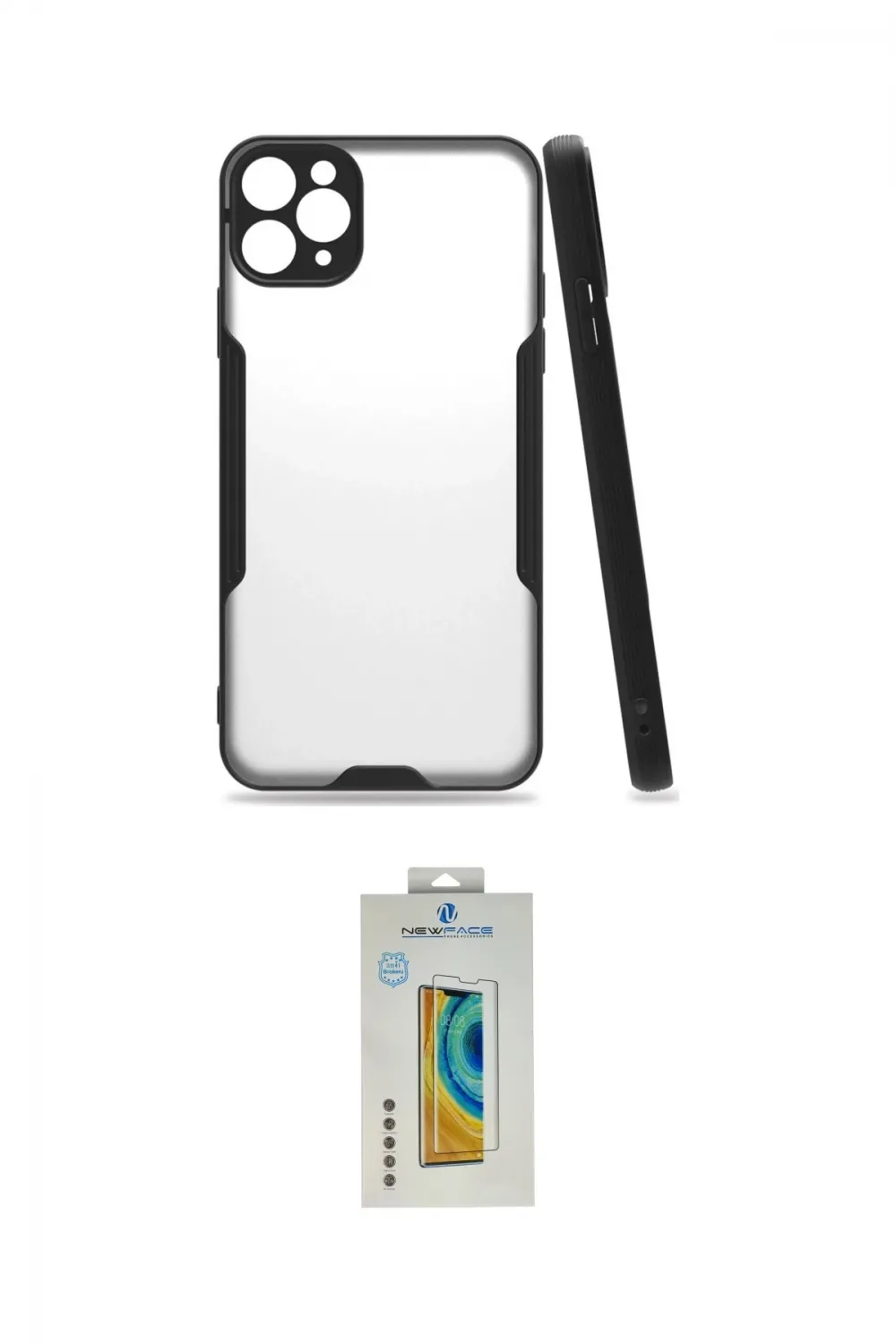ieg™ iPhone 11 Pro Max Kılıf Atlas Asil Serisi - Siyah Polymer Nano Ekran Koruyucu