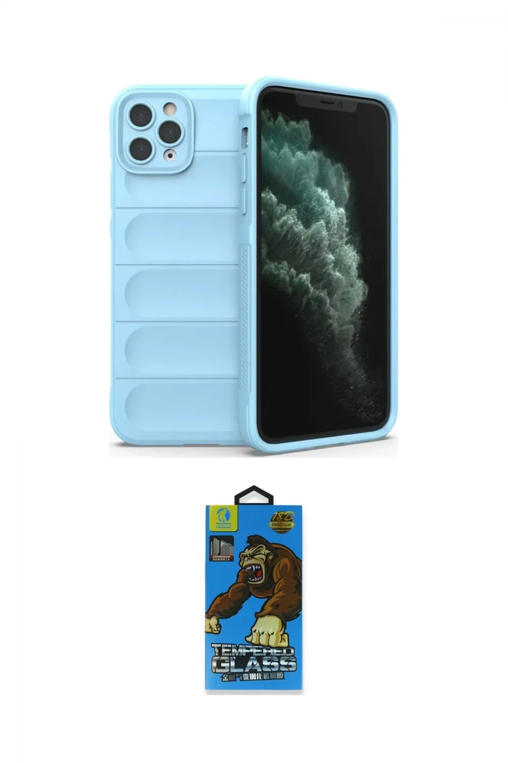 ieg™ iPhone 11 Pro Max Kılıf Atlas Koleksiyonu - Siyah 18D Cam Ekran Koruyucu