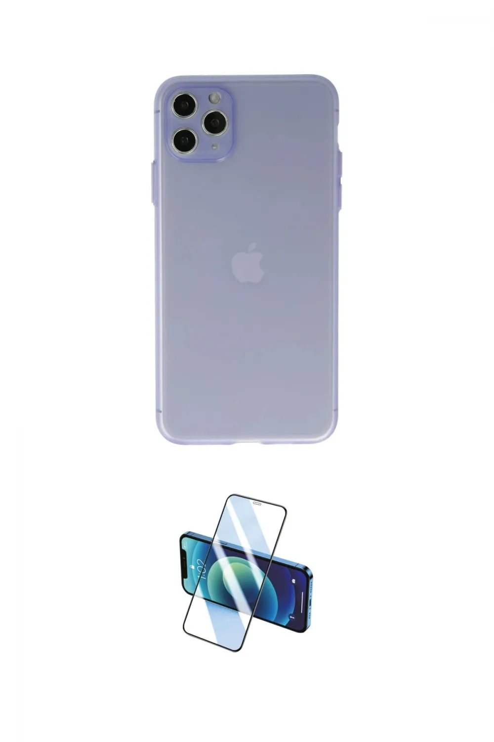 ieg™ iPhone 11 Pro Max Kılıf Atlas Minimal Prime - Siyah 3D Antistatik Cam Ekran Koruyucu