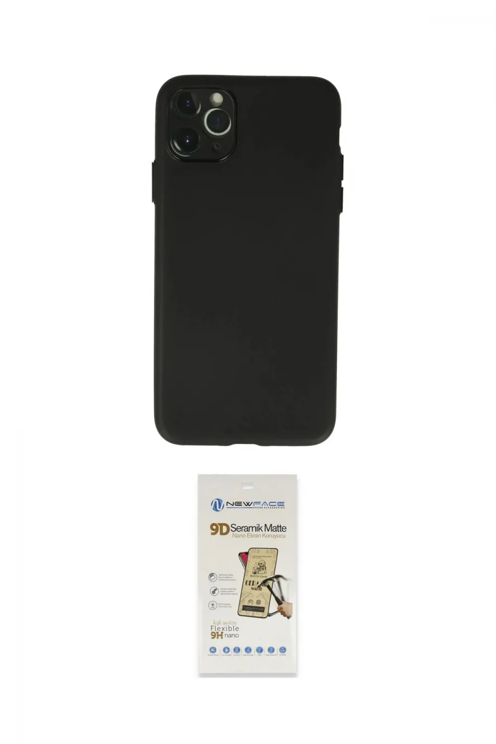 ieg™ iPhone 11 Pro Max Kılıf Atlas Minimal Prime - Siyah Mat Seramik Nano Ekran Koruyucu