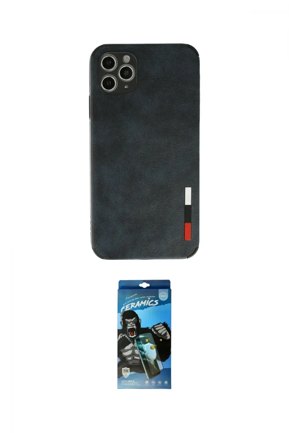 ieg™ iPhone 11 Pro Max Kılıf Doruk Asil Koleksiyonu - Siyah 34D Izgaralı Cam