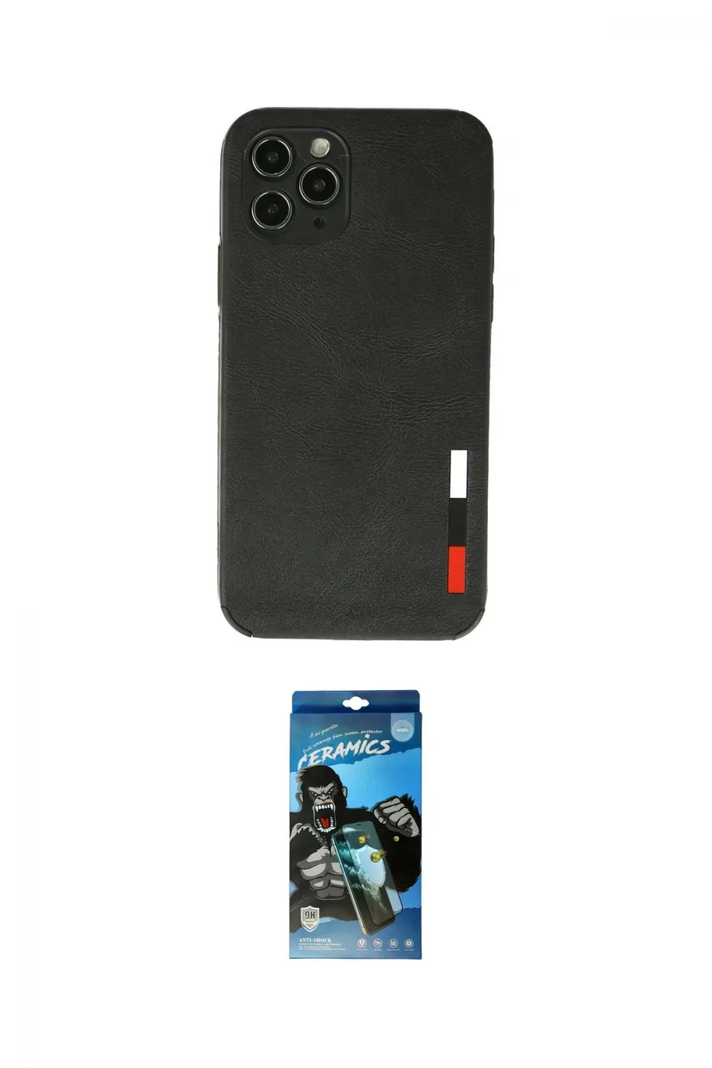 ieg™ iPhone 11 Pro Max Kılıf Doruk Asil Koleksiyonu - Siyah 34D Izgaralı Cam