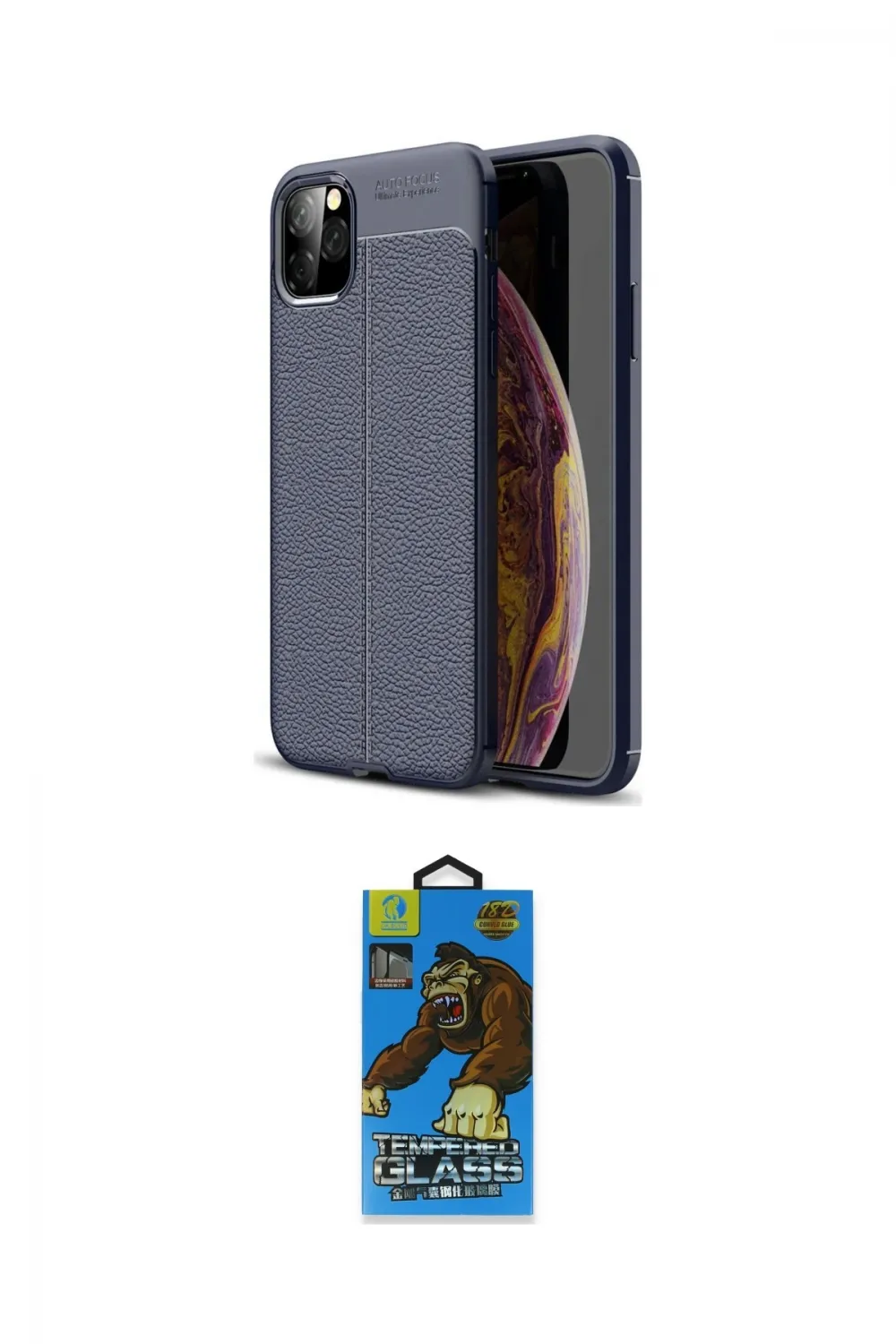 ieg™ iPhone 11 Pro Max Kılıf Doruk Klasik Özel Seri - Siyah 18D Cam Ekran Koruyucu