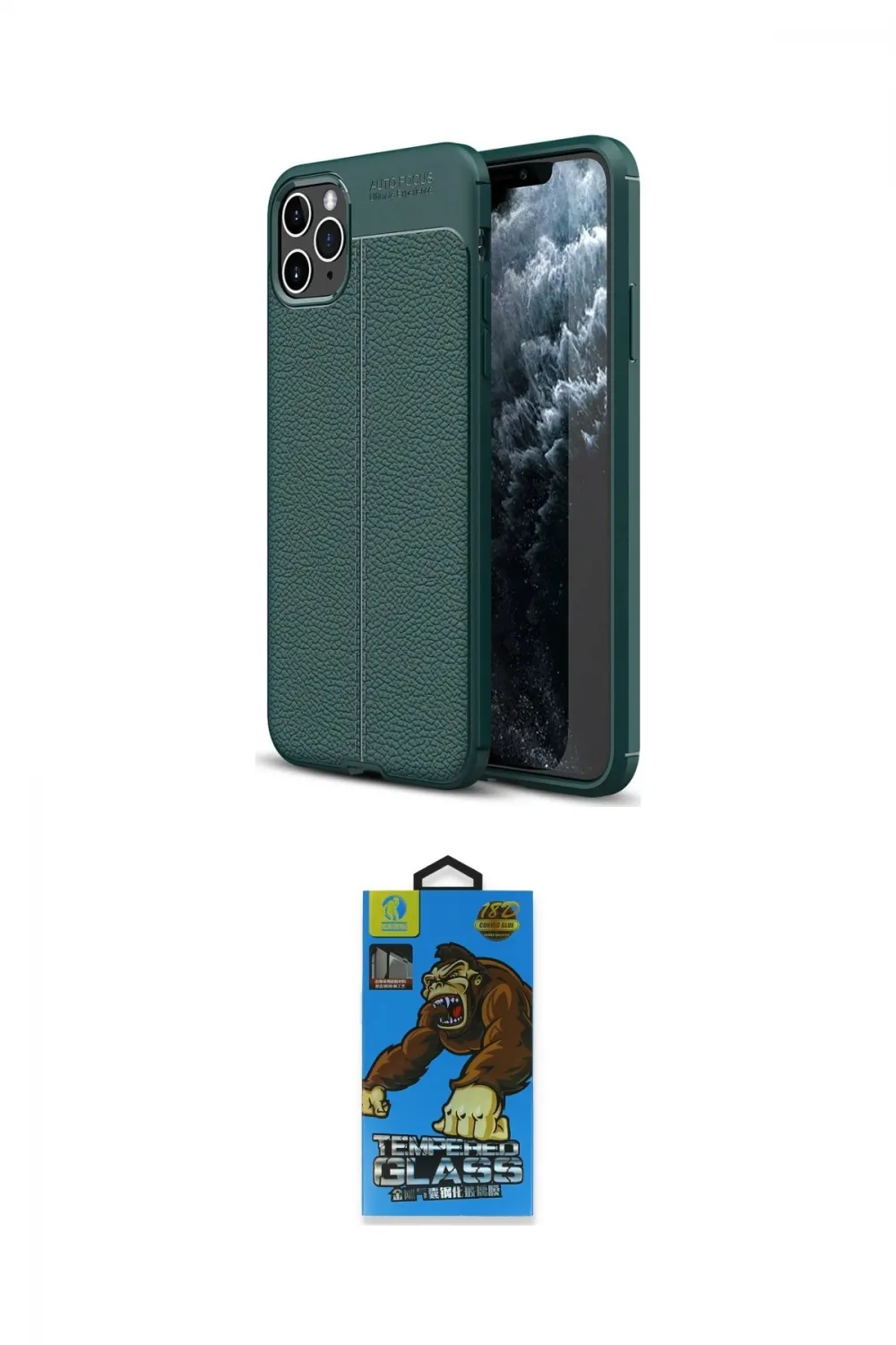 ieg™ iPhone 11 Pro Max Kılıf Doruk Klasik Özel Seri - Siyah 18D Cam Ekran Koruyucu